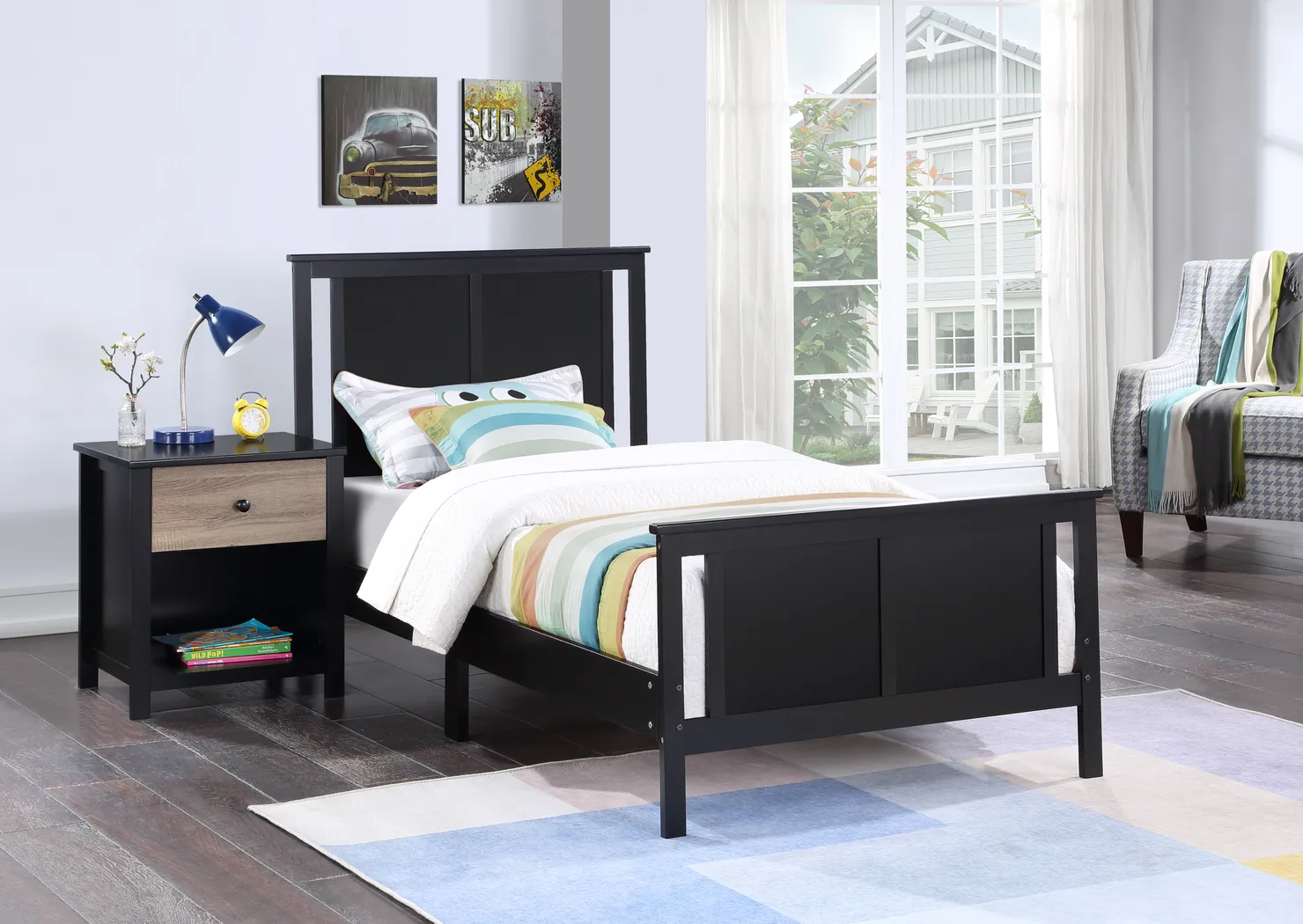 Kids Zolari Black Twin Bed - Thumbnail - Image 4