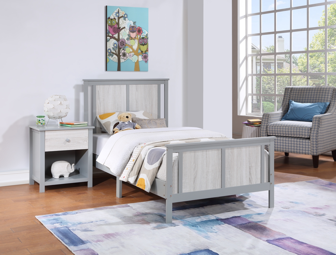 Kids Zolari Gray Twin Bed - Thumbnail - Image 3