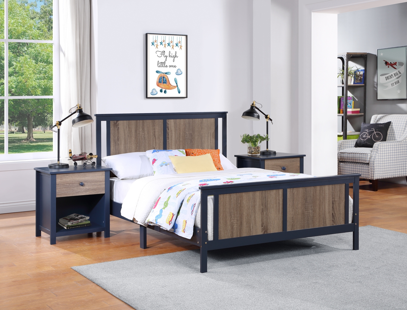 Kids Zolari Midnight Blue Full Bed - Thumbnail - Image 2