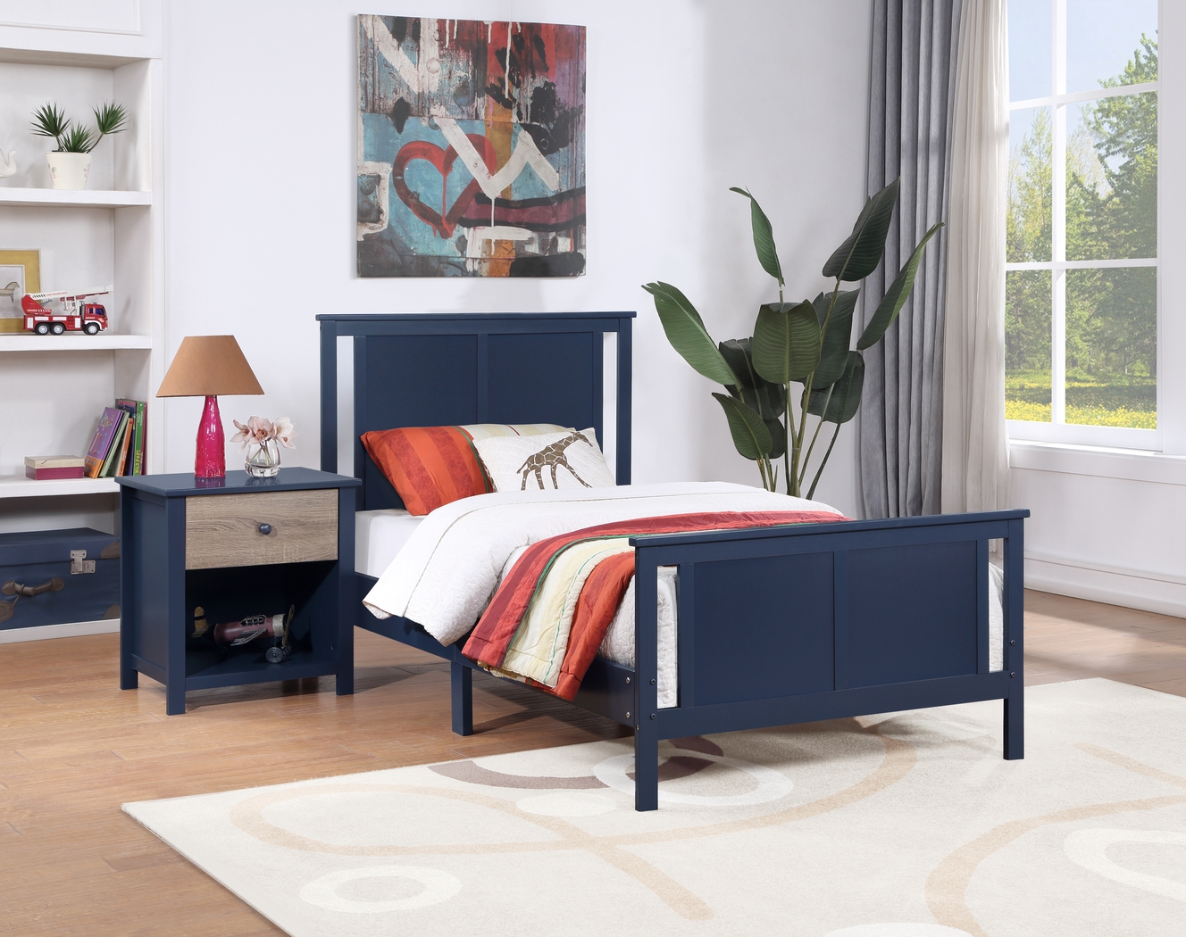 Kids Zolari Midnight Blue Twin Bed - Thumbnail - Image 2