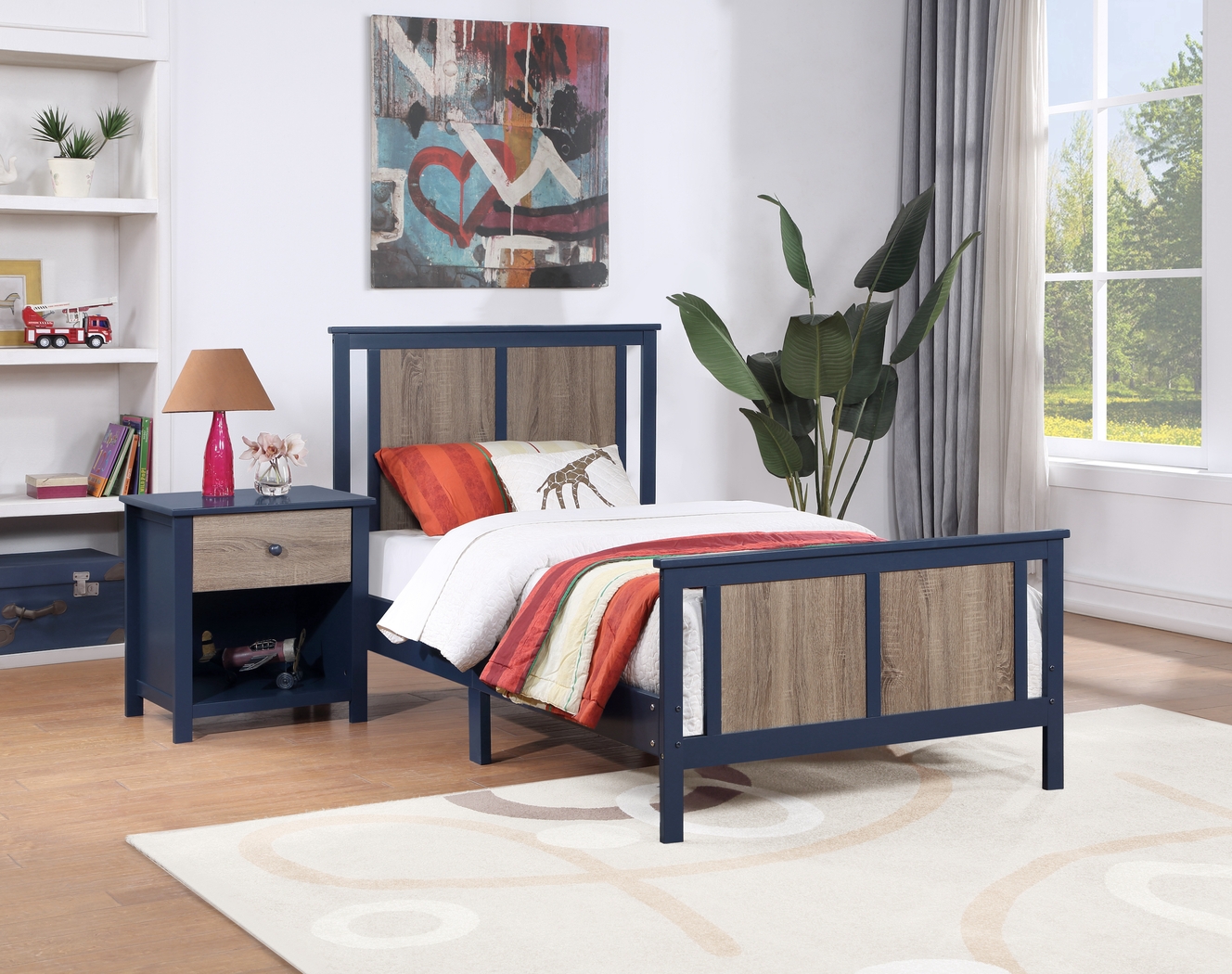 Kids Zolari Midnight Blue Twin Bed - Thumbnail - Image 3