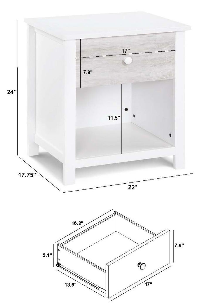 Kids Zolari White Nightstand - Thumbnail - Image 3