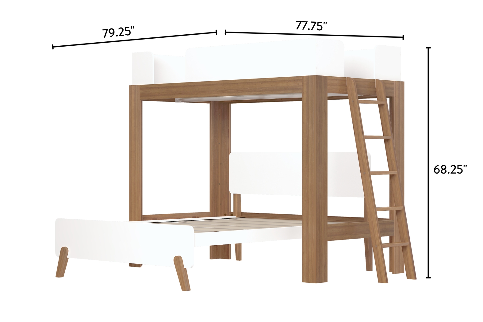 Kids Zuzana II Pecan White Twin/Full Bunk Bed - Thumbnail - Image 7