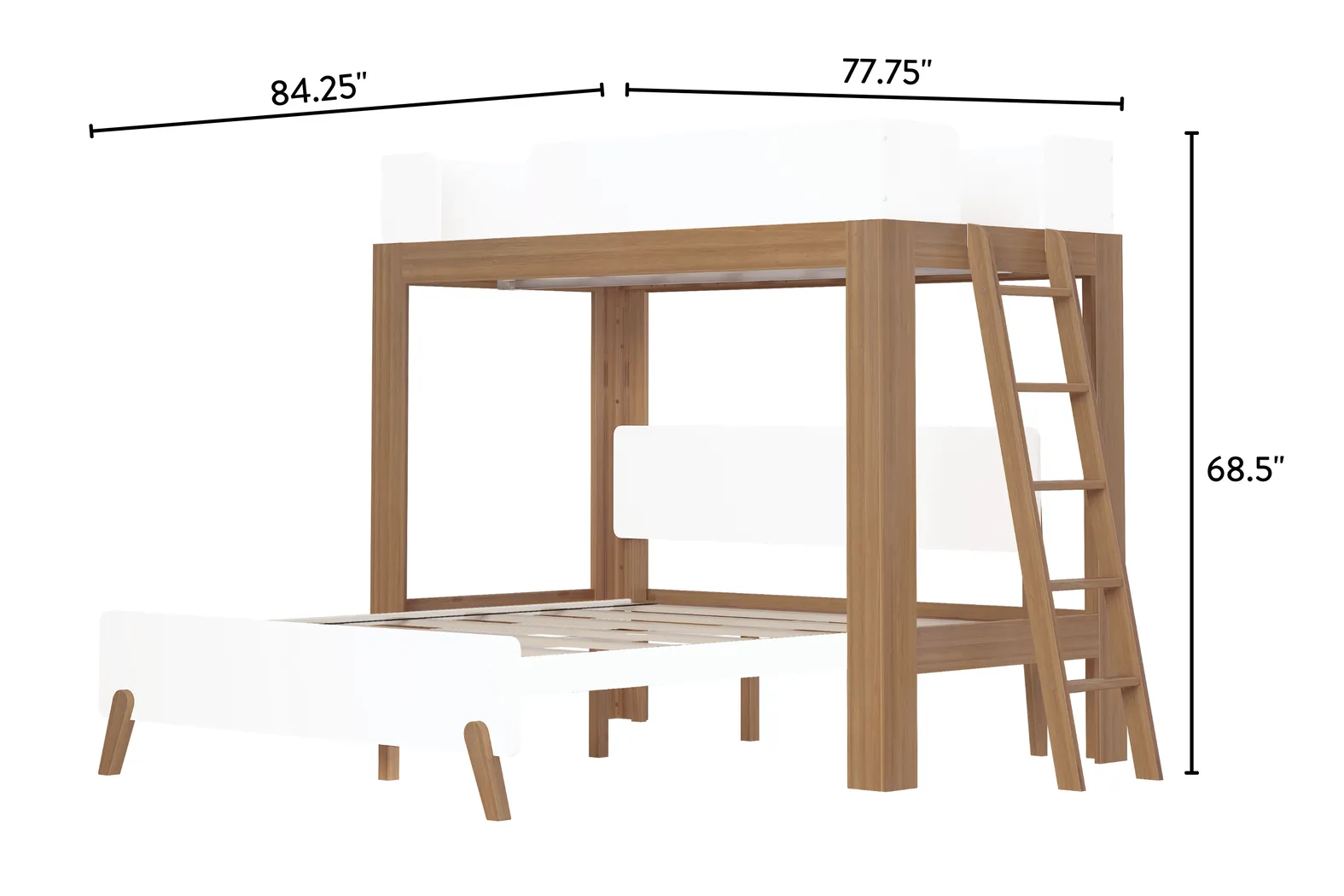 Kids Zuzana III Pecan White Twin/Queen Bunk Bed - Thumbnail - Image 7