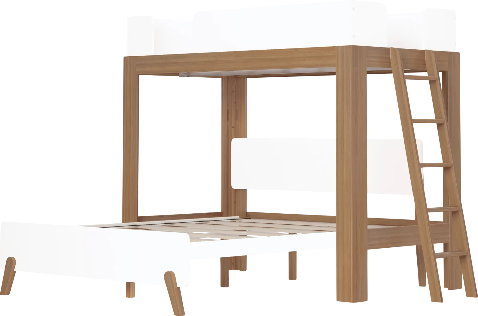 Kids Zuzana III Pecan White Twin/Queen Bunk Bed - Thumbnail - Image 1