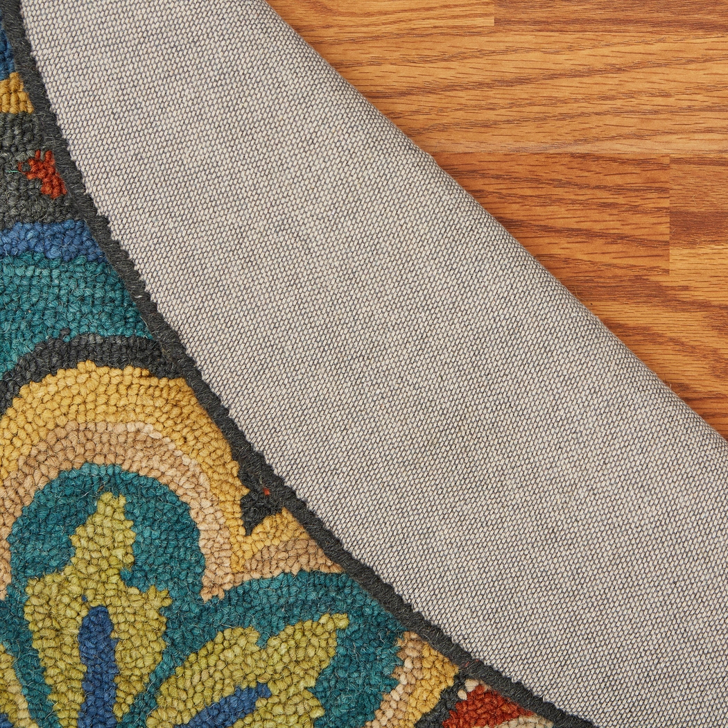 Kifle Teal 4' Round Rug - Thumbnail - Image 5