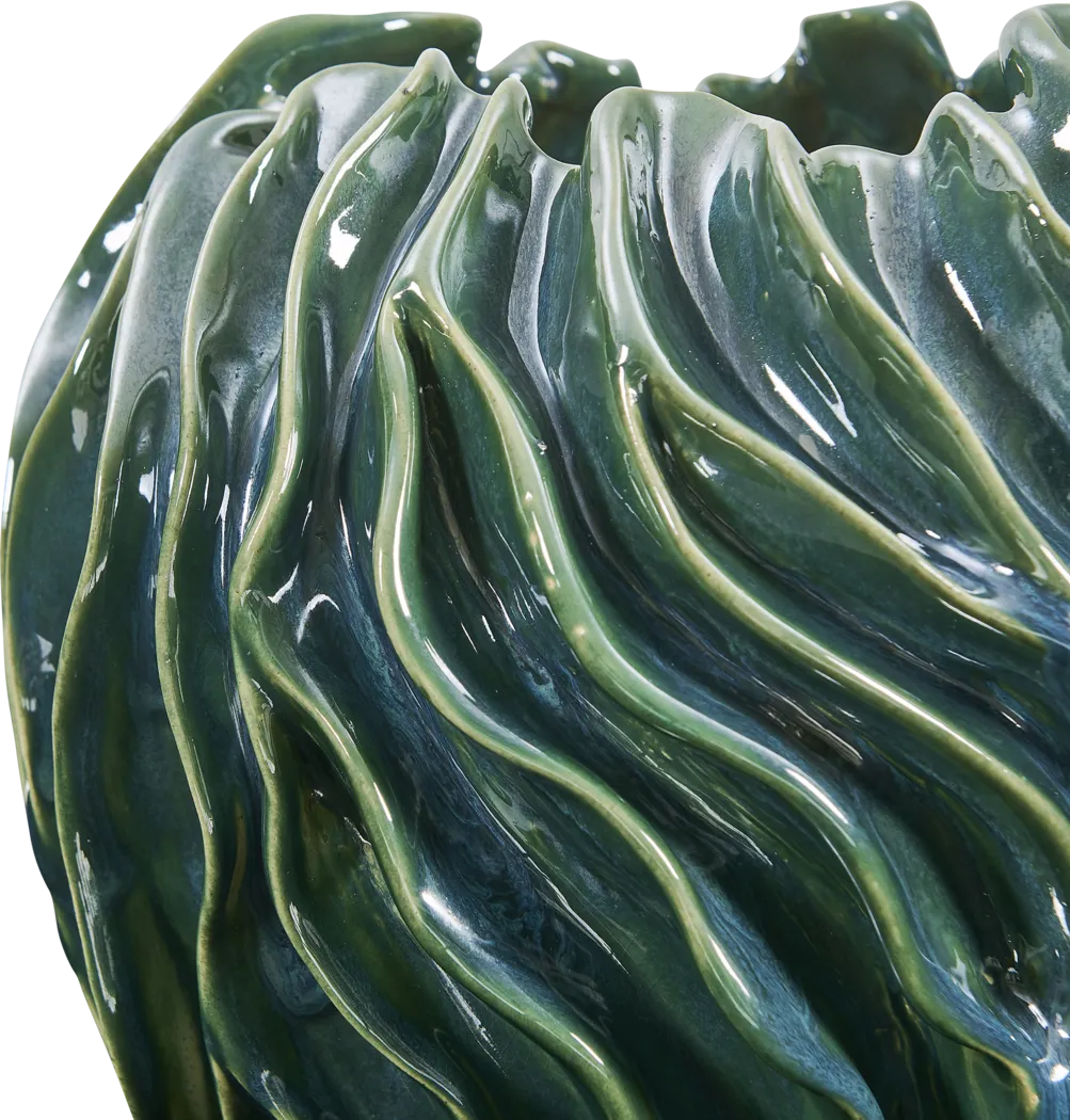 Kilala Green Outdoor Vase, Set of 2 - Thumbnail - Image 3