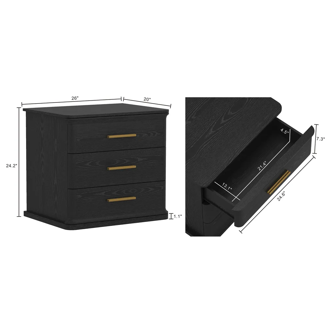 Kilde II Black Nightstand - Thumbnail - Image 5