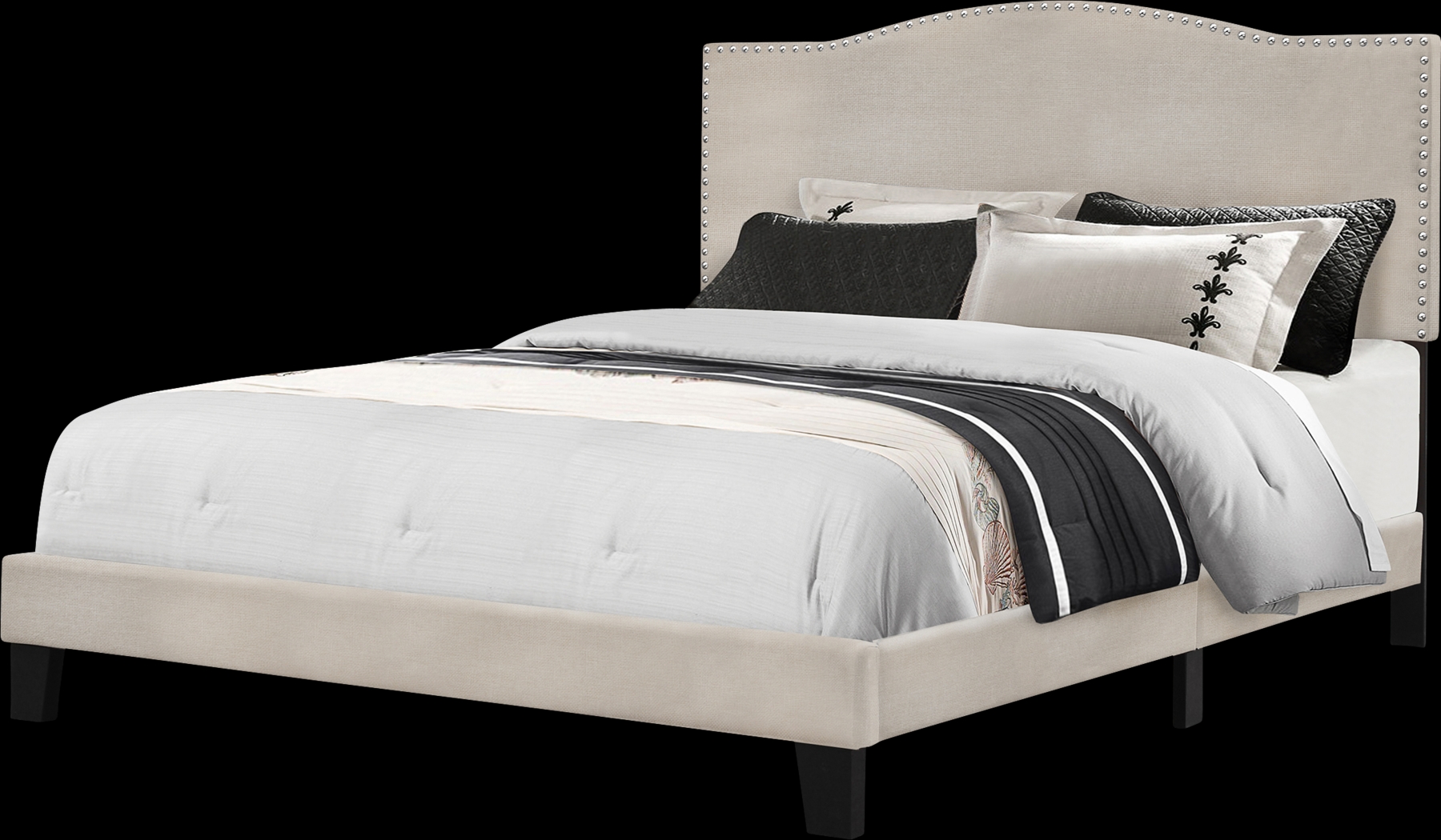 Kiley Dove Gray Full Upholstered Bed - Thumbnail - Image 1