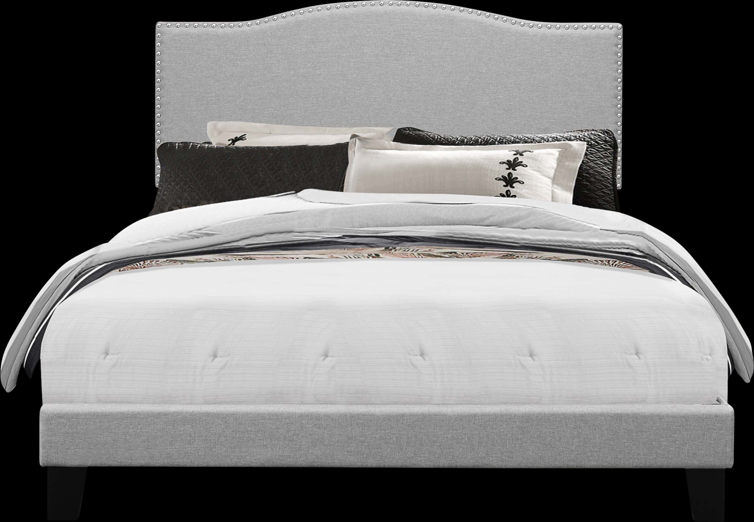 Kiley Gray Full Upholstered Bed - Thumbnail - Image 1
