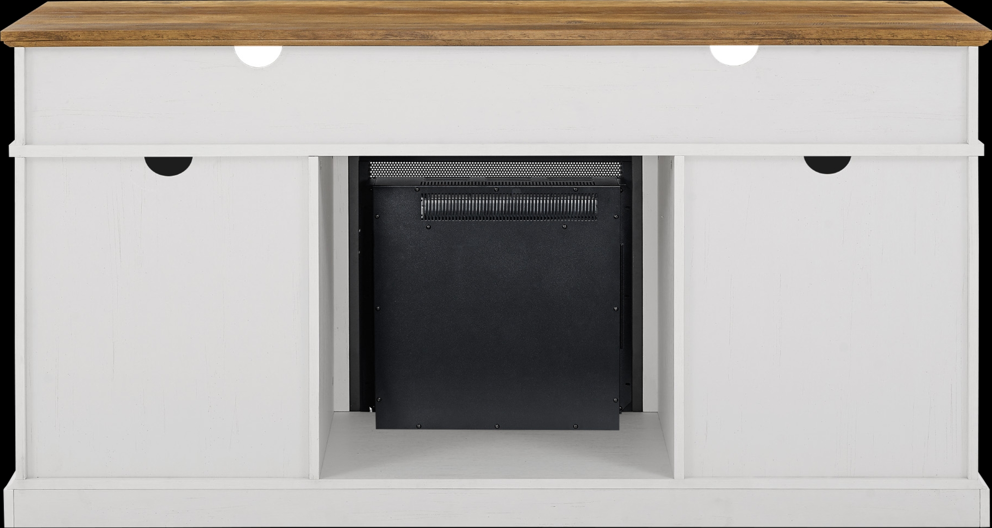 Kilmersdon Barnwood 60 in. Console, With Electric Fireplace - Thumbnail - Image 3