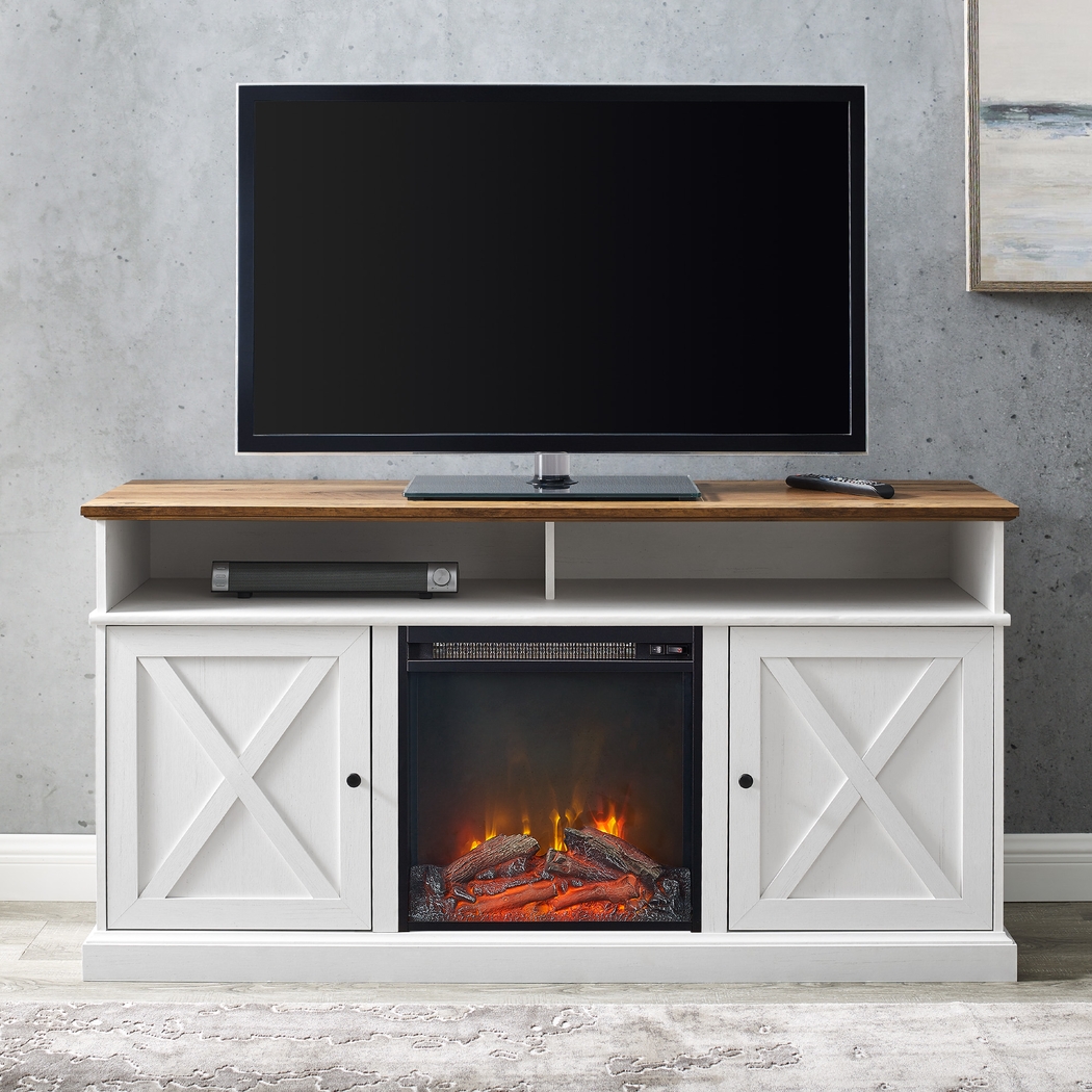 Kilmersdon Barnwood 60 in. Console, With Electric Fireplace - Thumbnail - Image 5