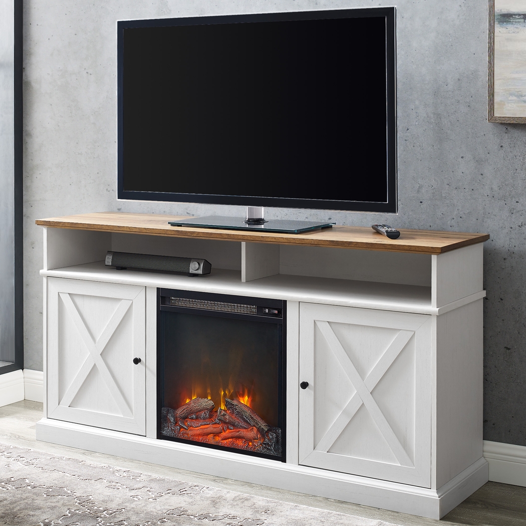 Kilmersdon Barnwood 60 in. Console, With Electric Fireplace - Thumbnail - Image 6