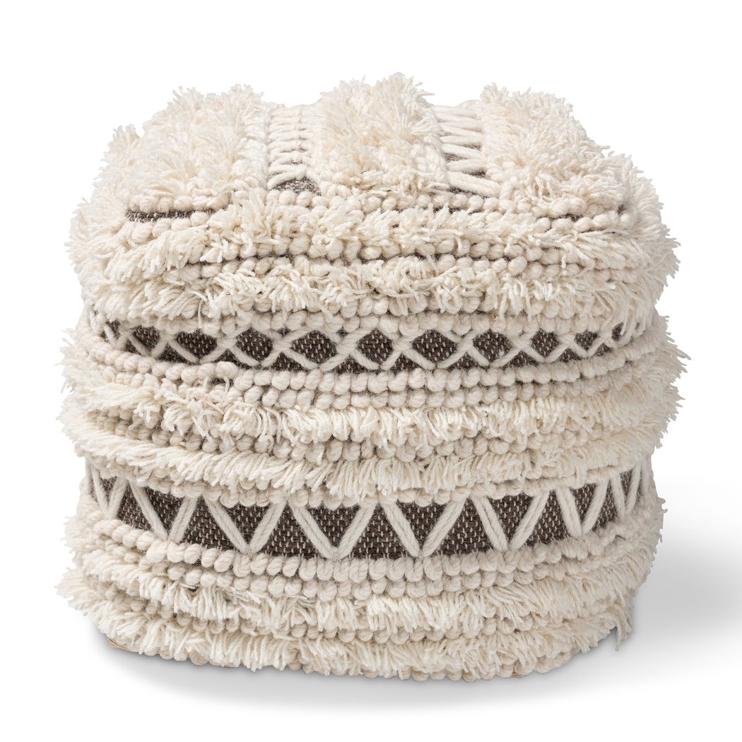 Kimble Drive Beige Pouf - Thumbnail - Image 2