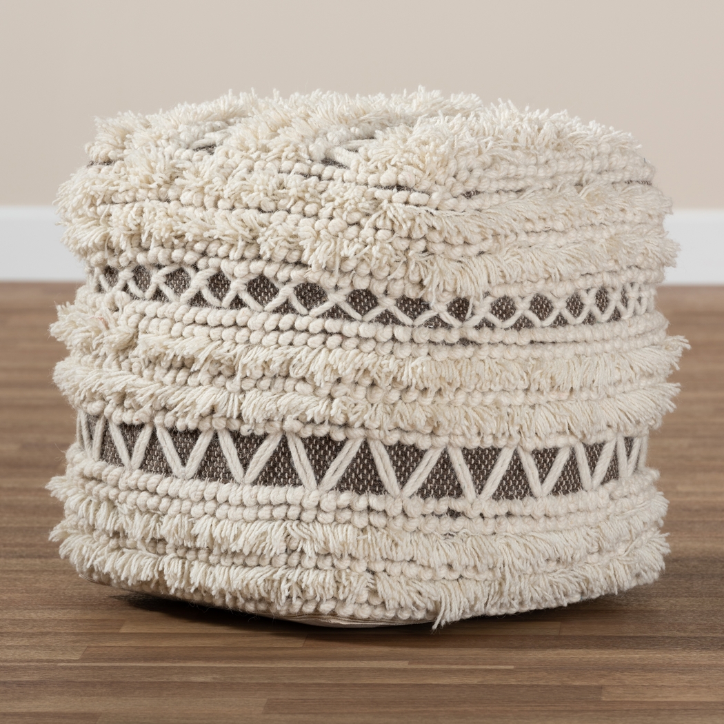 Kimble Drive Beige Pouf - Thumbnail - Image 4