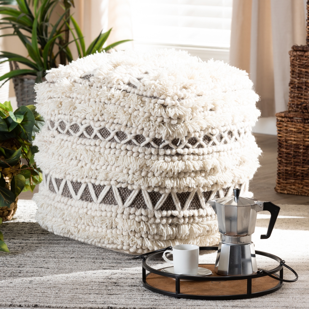 Kimble Drive Beige Pouf - Thumbnail - Image 5