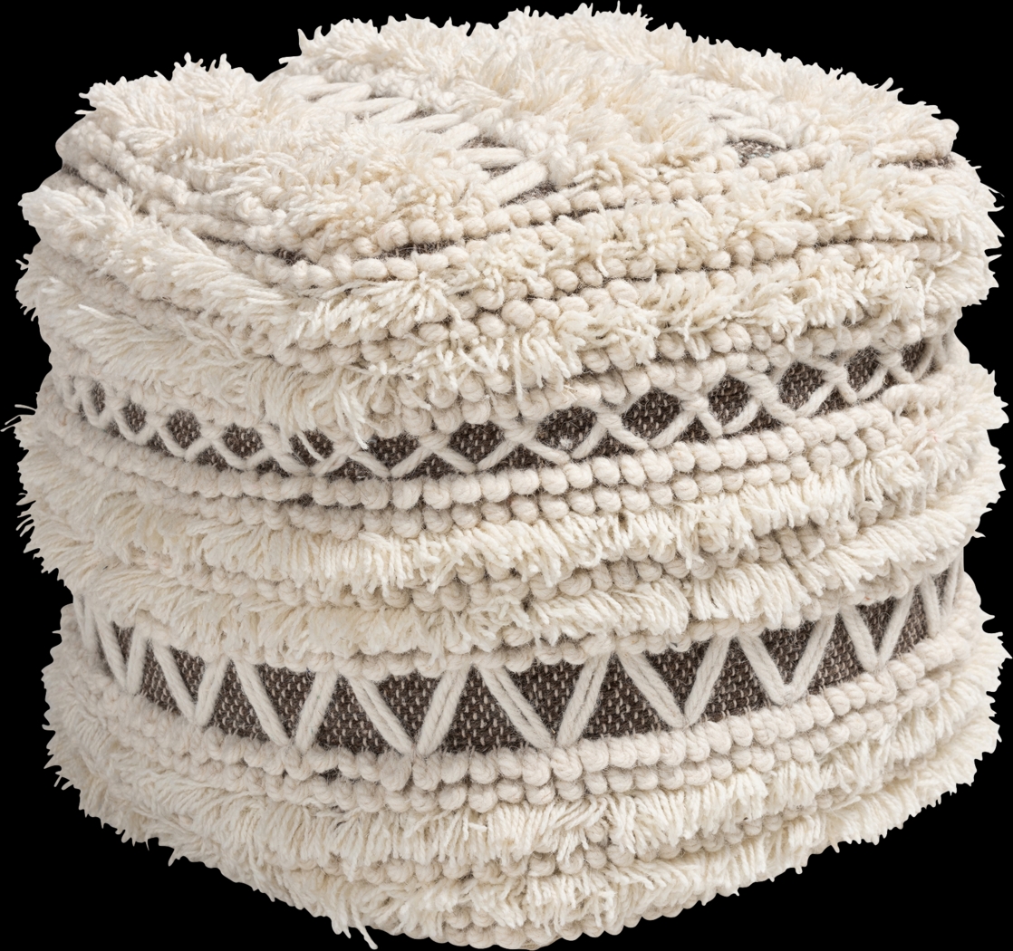 Kimble Drive Beige Pouf - Thumbnail - Image 1