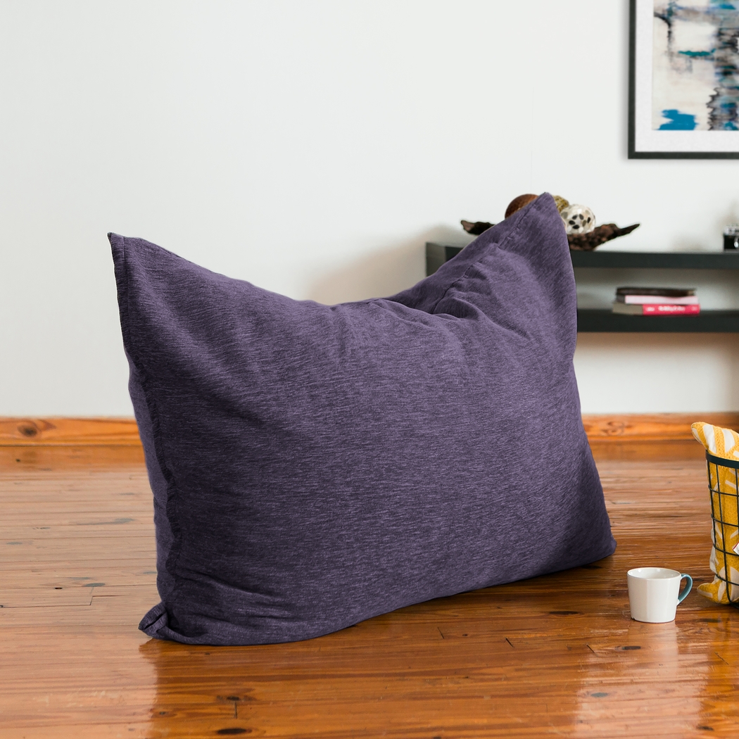 Kids Kimmy Purple Bean Bag Chair and Floor Pillow - Thumbnail - Image 3