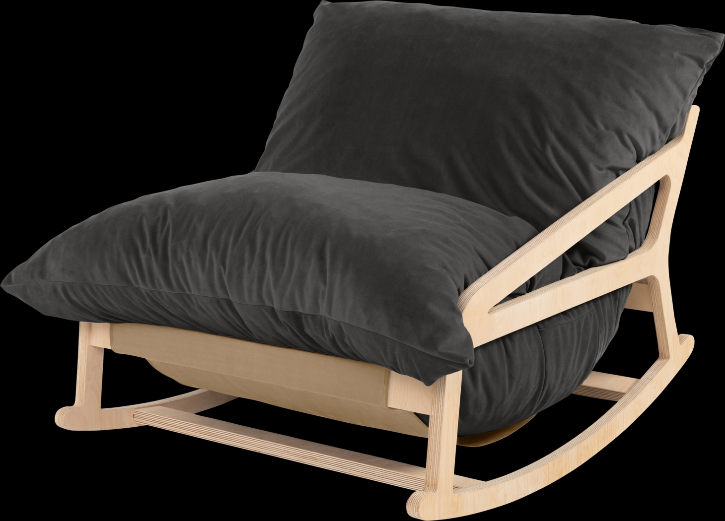 Kimna I Black Bean Bag Rocking Chair - Thumbnail - Image 1