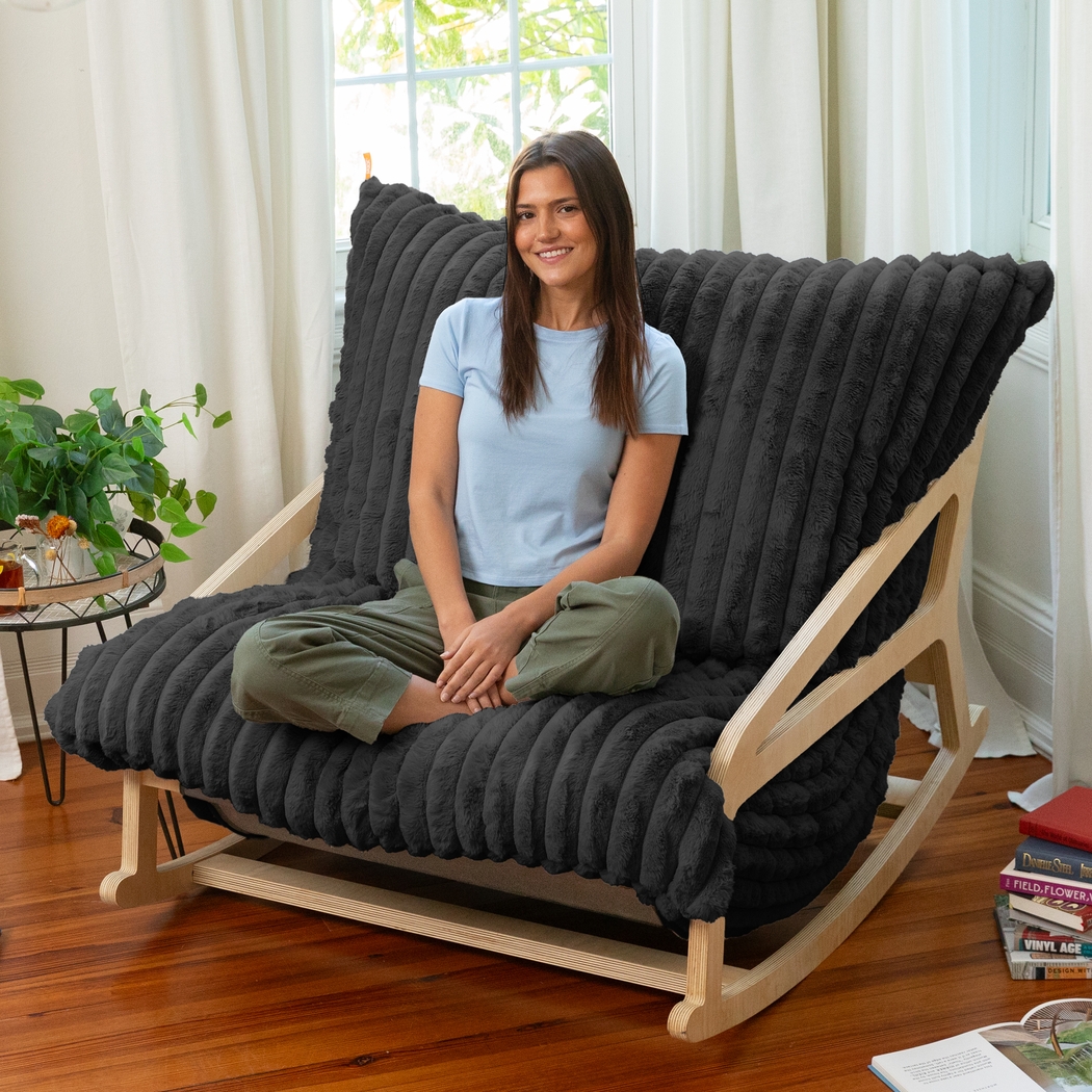 Kimna II Black Bean Bag Rocking Chair - Thumbnail - Image 2