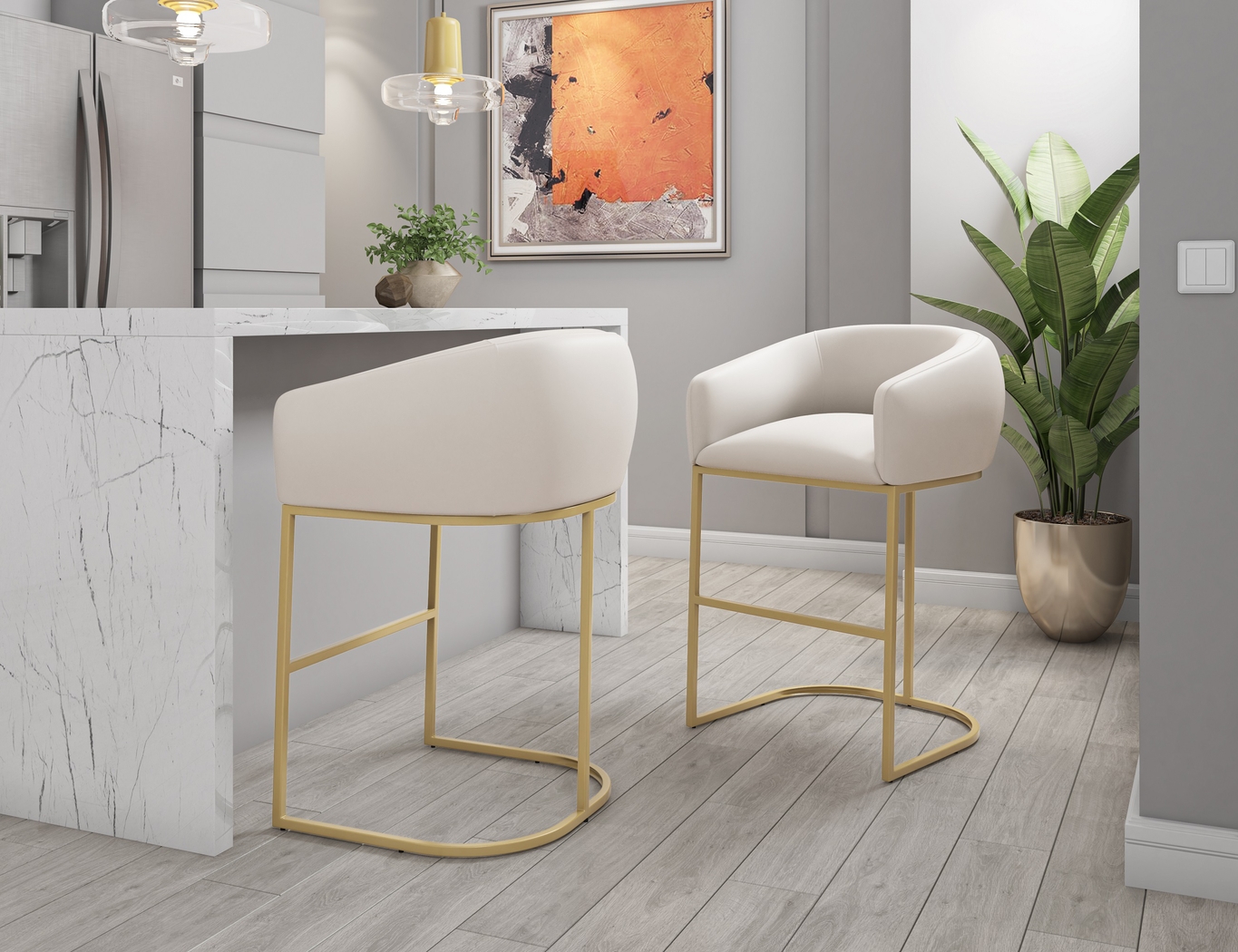 Kimron Beige Counter Height Stool - Thumbnail - Image 6