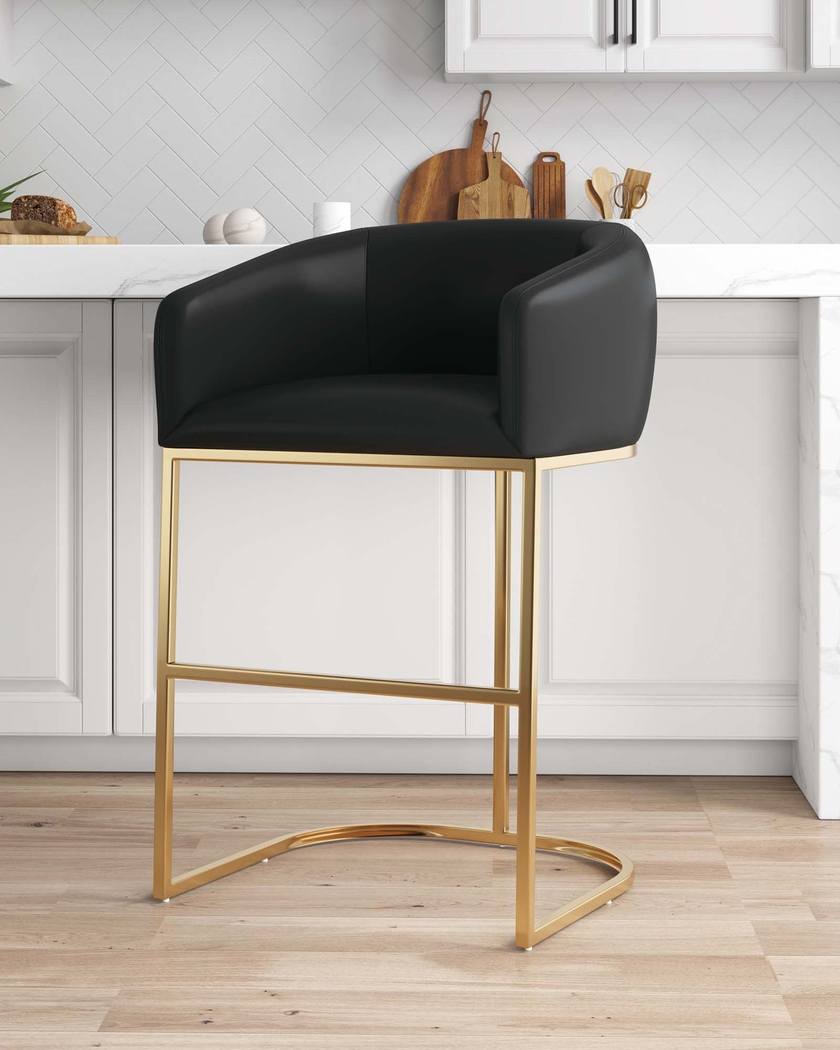 Kimron Black Barstool - Thumbnail - Image 2