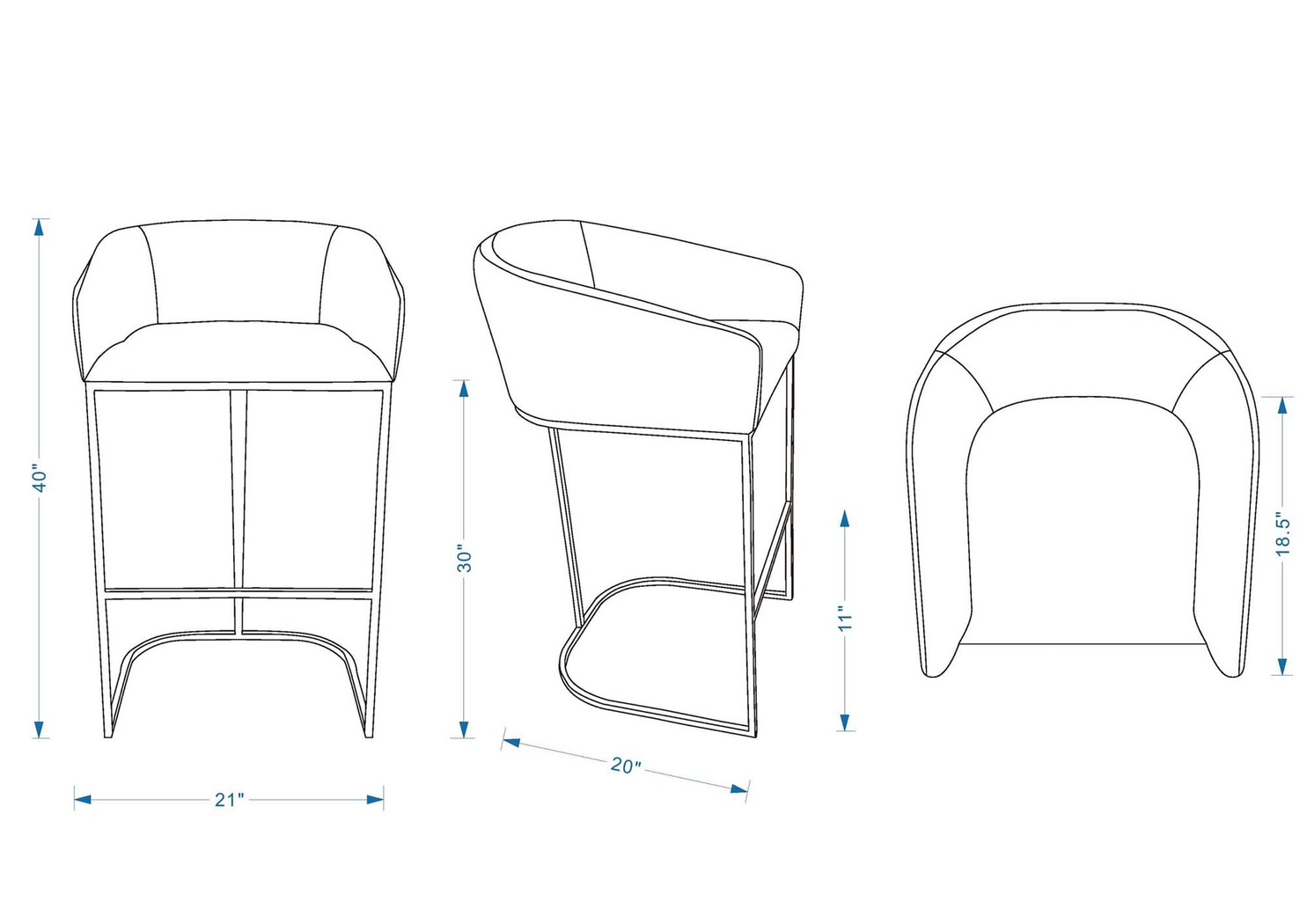 Kimron Black Barstool - Thumbnail - Image 11