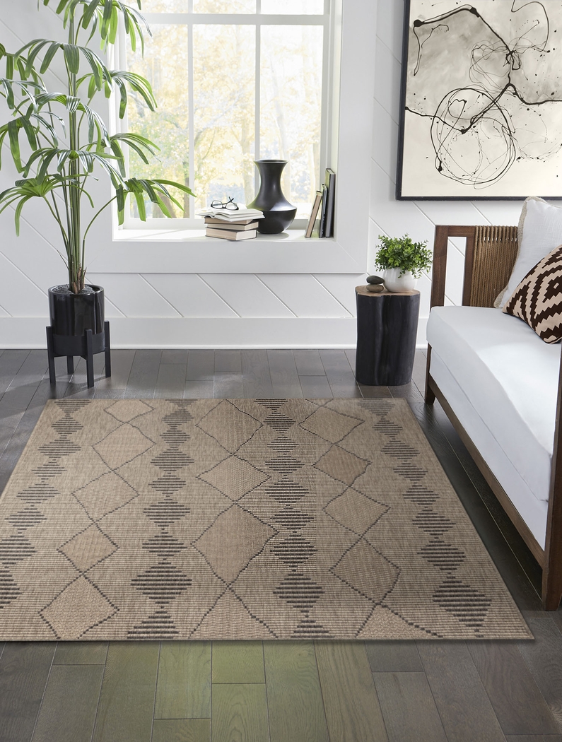 Kinacol Taupe 6'6 x 9'4 Indoor/Outdoor Rug - Thumbnail - Image 7