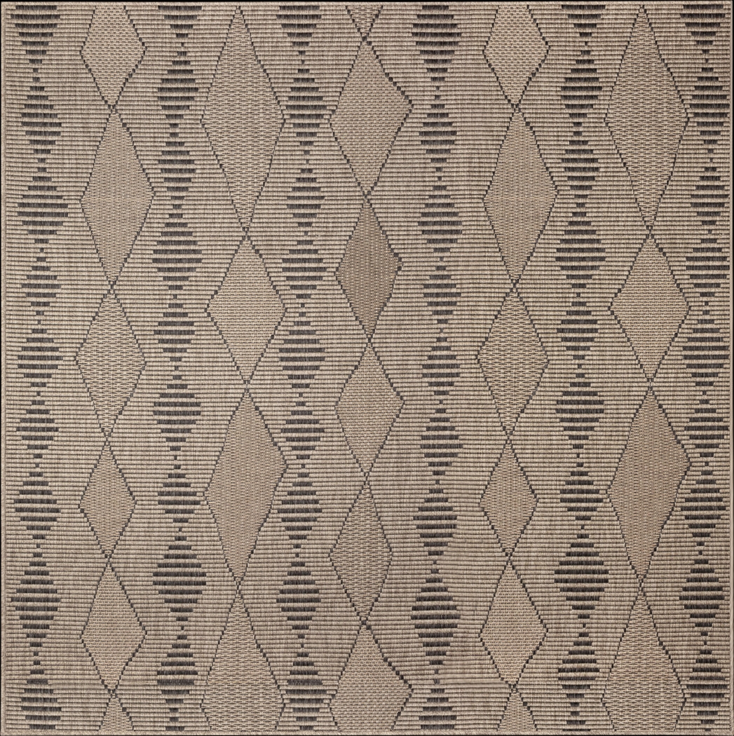 Kinacol Taupe 7'10 Square Indoor/Outdoor Rug - Thumbnail - Image 1