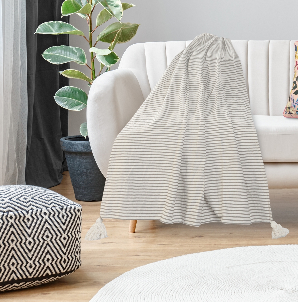 King Lane Gray Throw Blanket - Thumbnail - Image 2