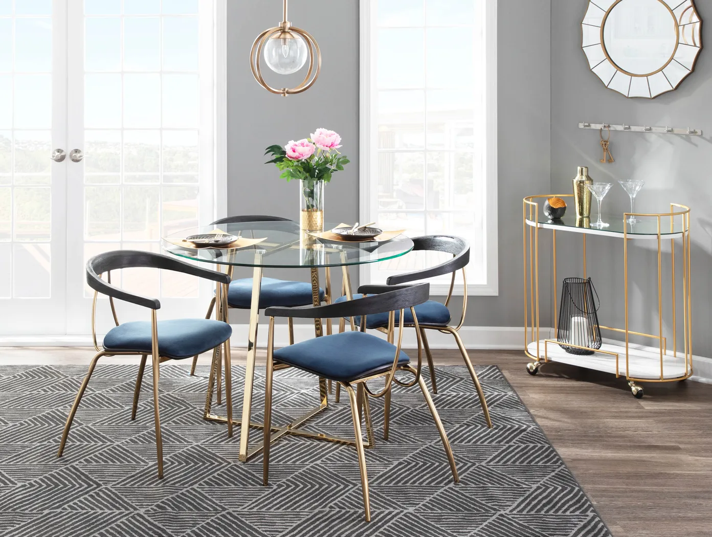 Kingrow Blue Arm Chair, Set of 2 - Thumbnail - Image 9