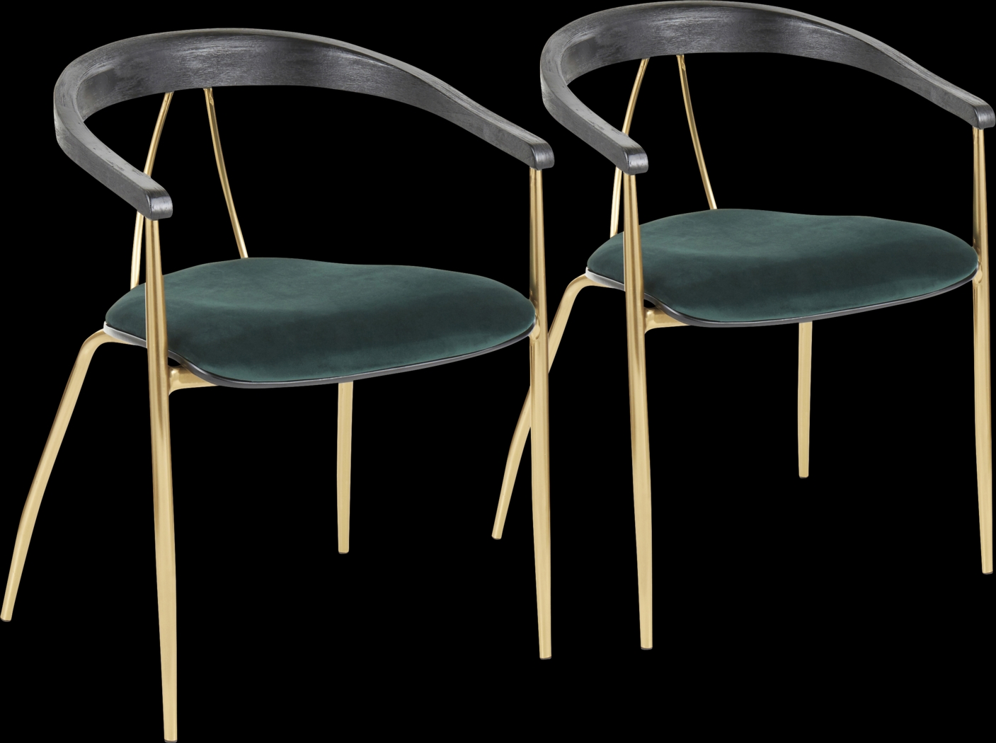 Kingrow Green Arm Chair, Set of 2 - Thumbnail - Image 1