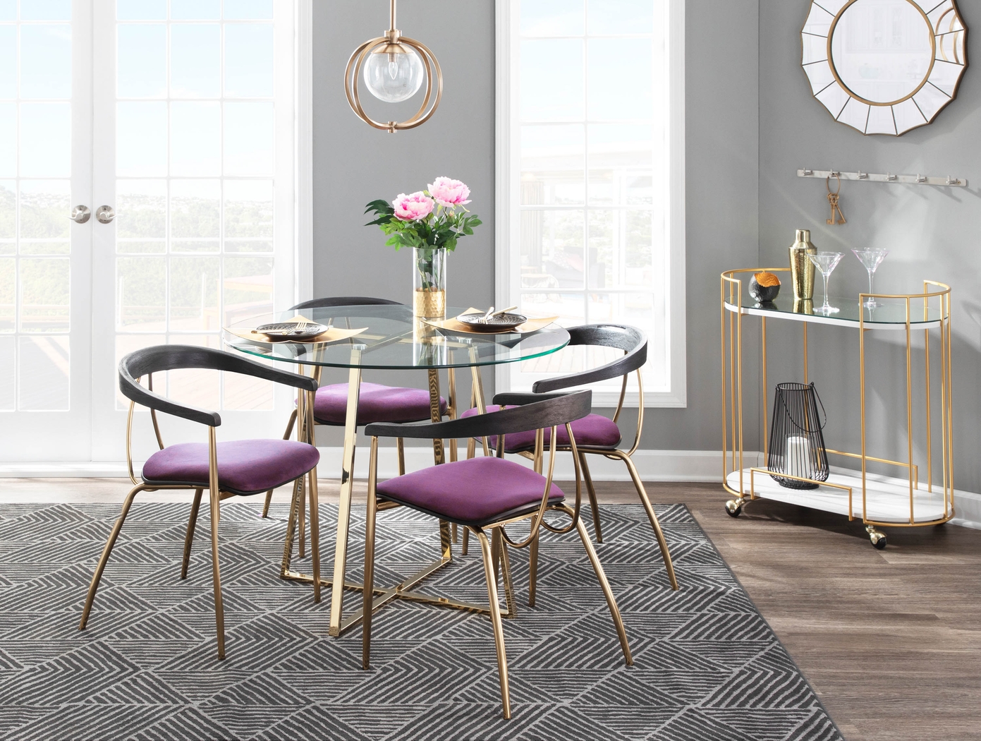 Kingrow Purple Arm Chair, Set of 2 - Thumbnail - Image 9