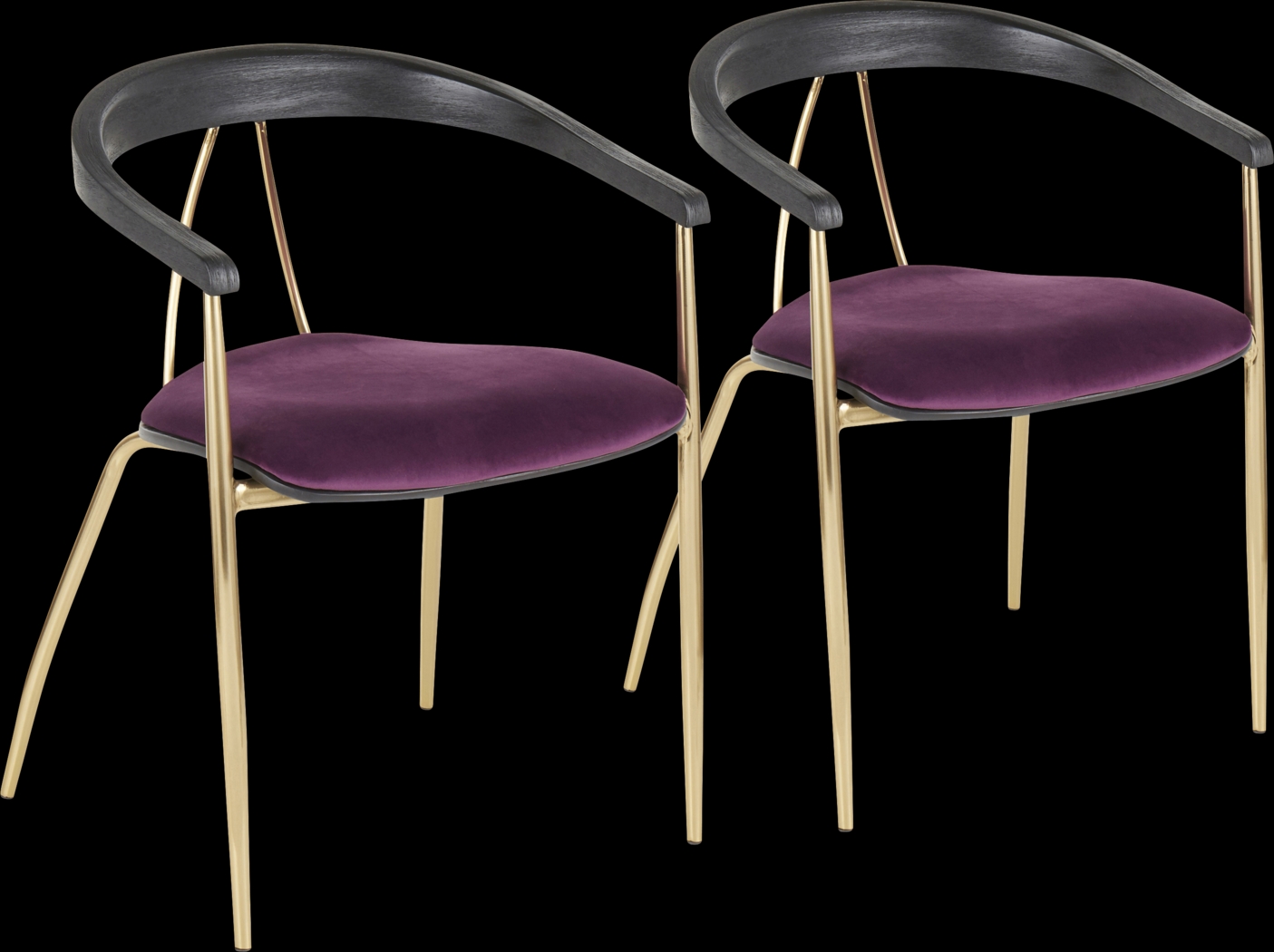 Kingrow Purple Arm Chair, Set of 2 - Thumbnail - Image 1