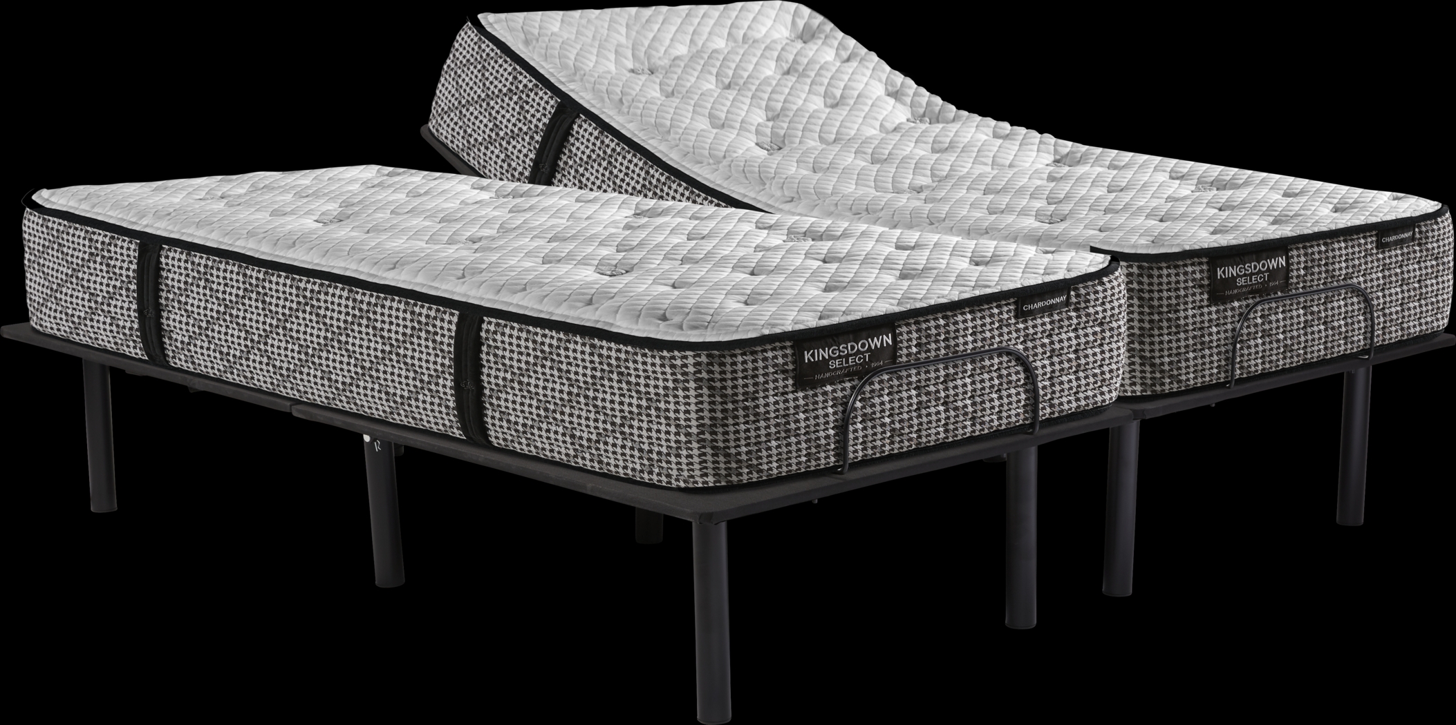 Kingsdown Chardonnay Split King Mattress with Head Up Only Base - Thumbnail - Image 1