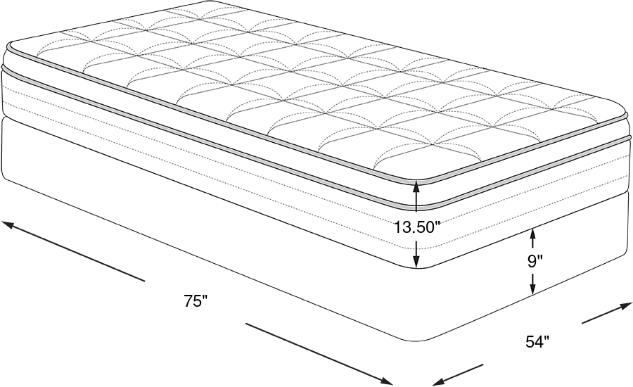 Dimension Image. Please refer to the Dimension Tab on this page for dimension details.