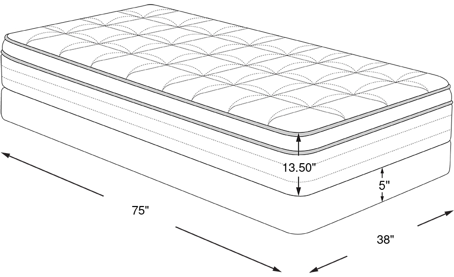 Dimension Image. Please refer to the Dimension Tab on this page for dimension details.
