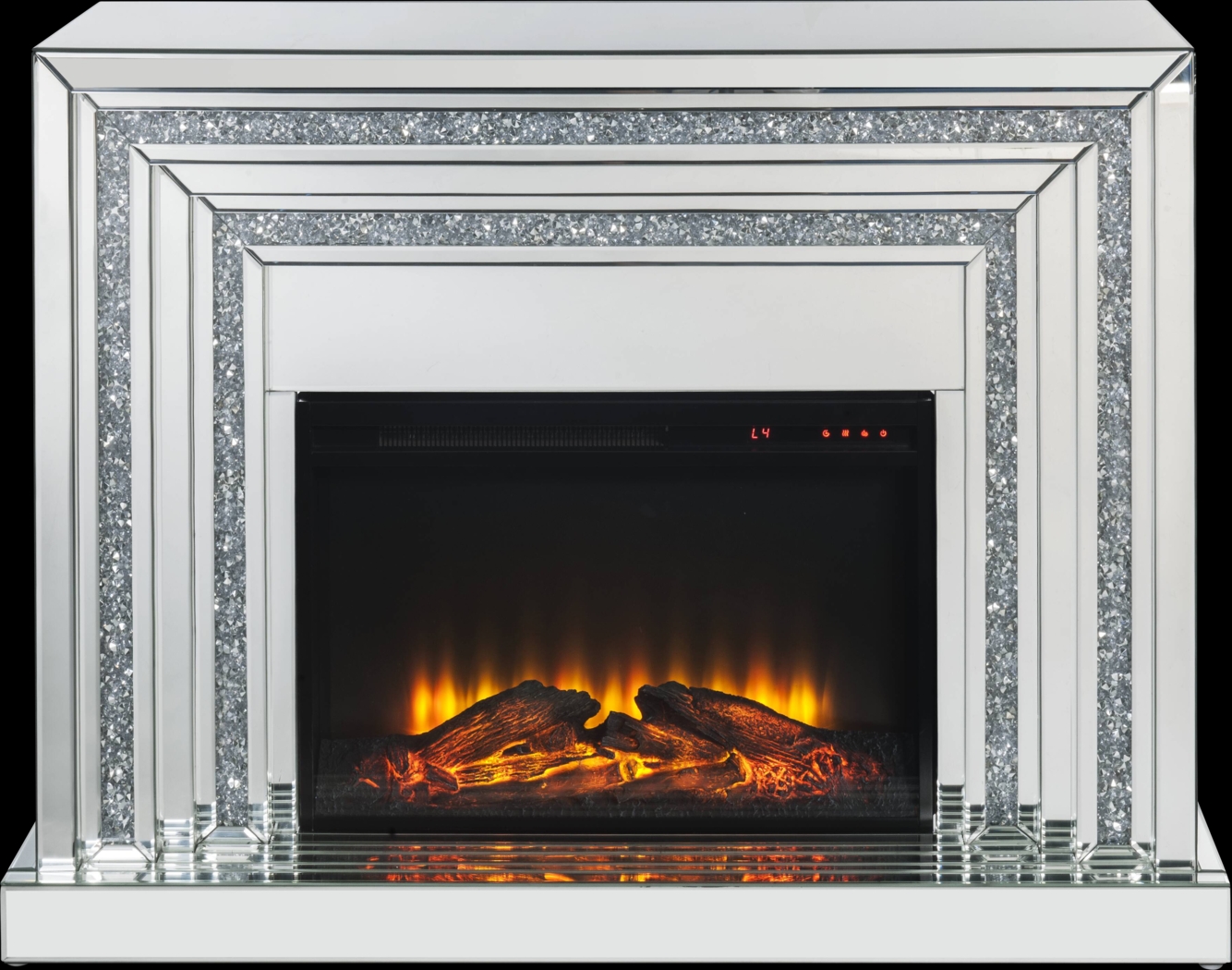 Kingslee Silver 48 in. Console, With Electric Fireplace - Thumbnail - Image 1