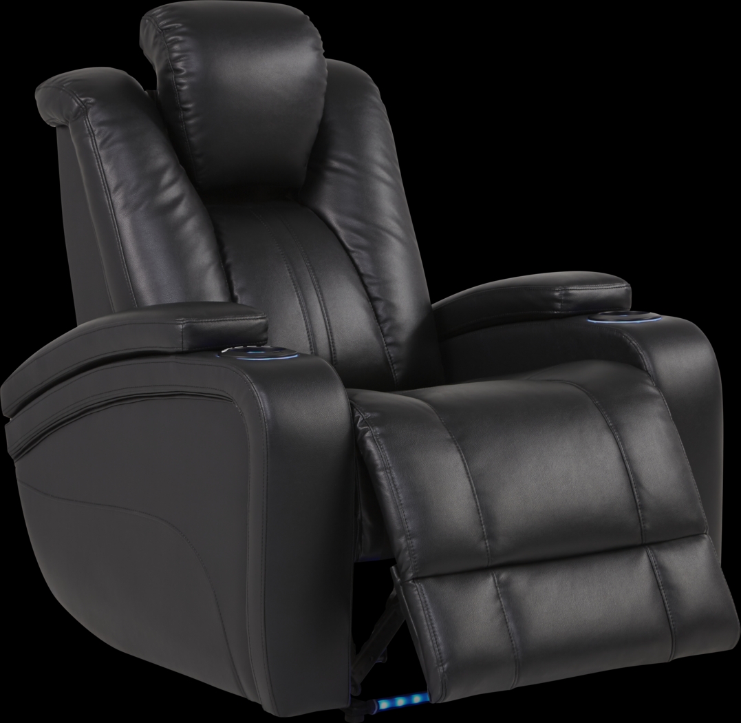 Kingvale Court Black Dual Power Recliner - Thumbnail - Image 1