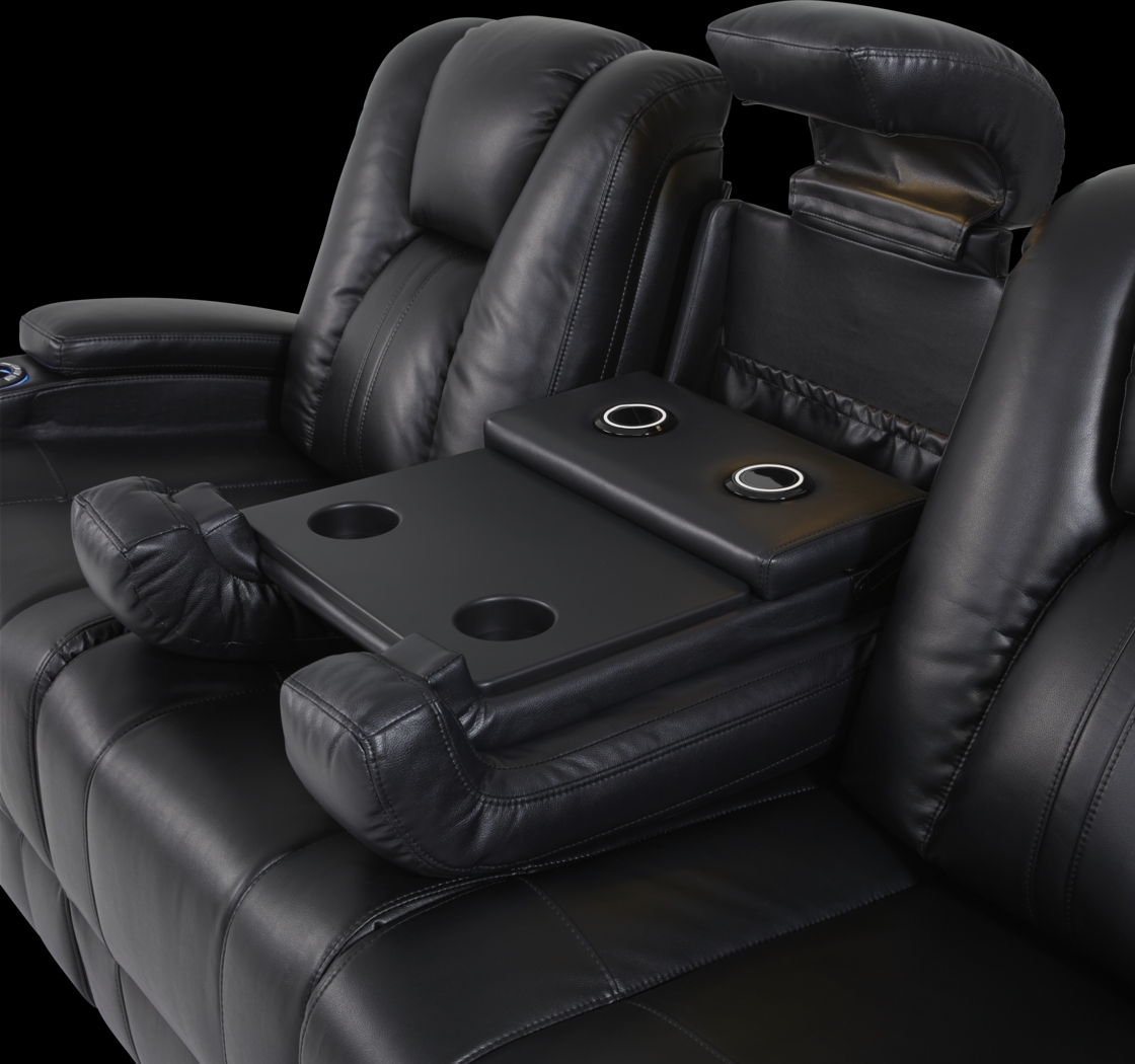 Kingvale Court Black 7 Pc Living Room with Dual Power Reclining Sofa - Thumbnail - Image 4