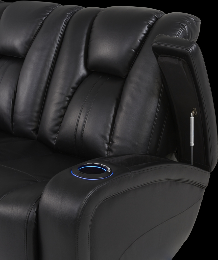 Kingvale Court Black 7 Pc Living Room with Dual Power Reclining Sofa - Thumbnail - Image 5