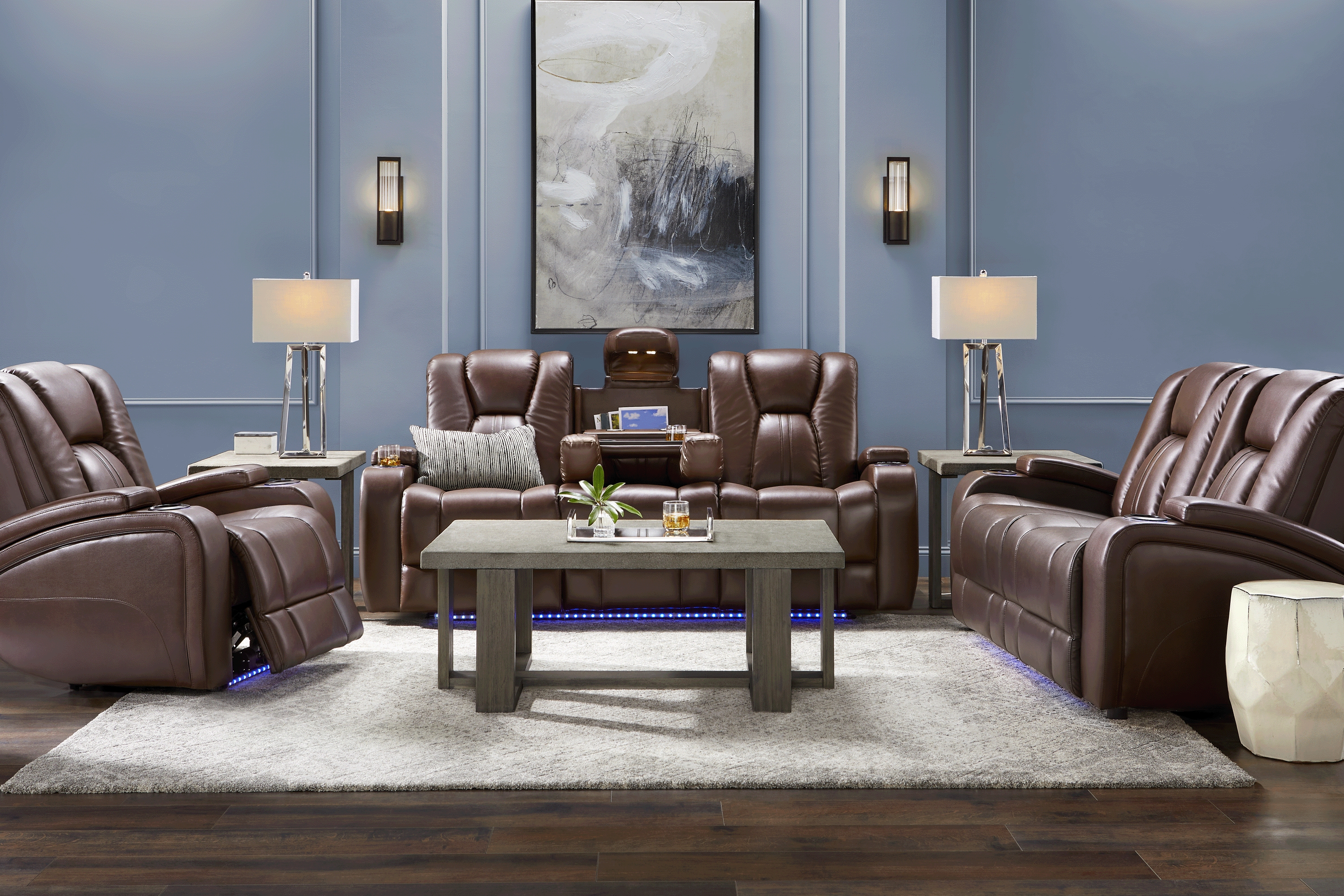 Kingvale Court Mocha 2 Pc Living Room with Dual Power Reclining Sofa - Thumbnail - Image 1