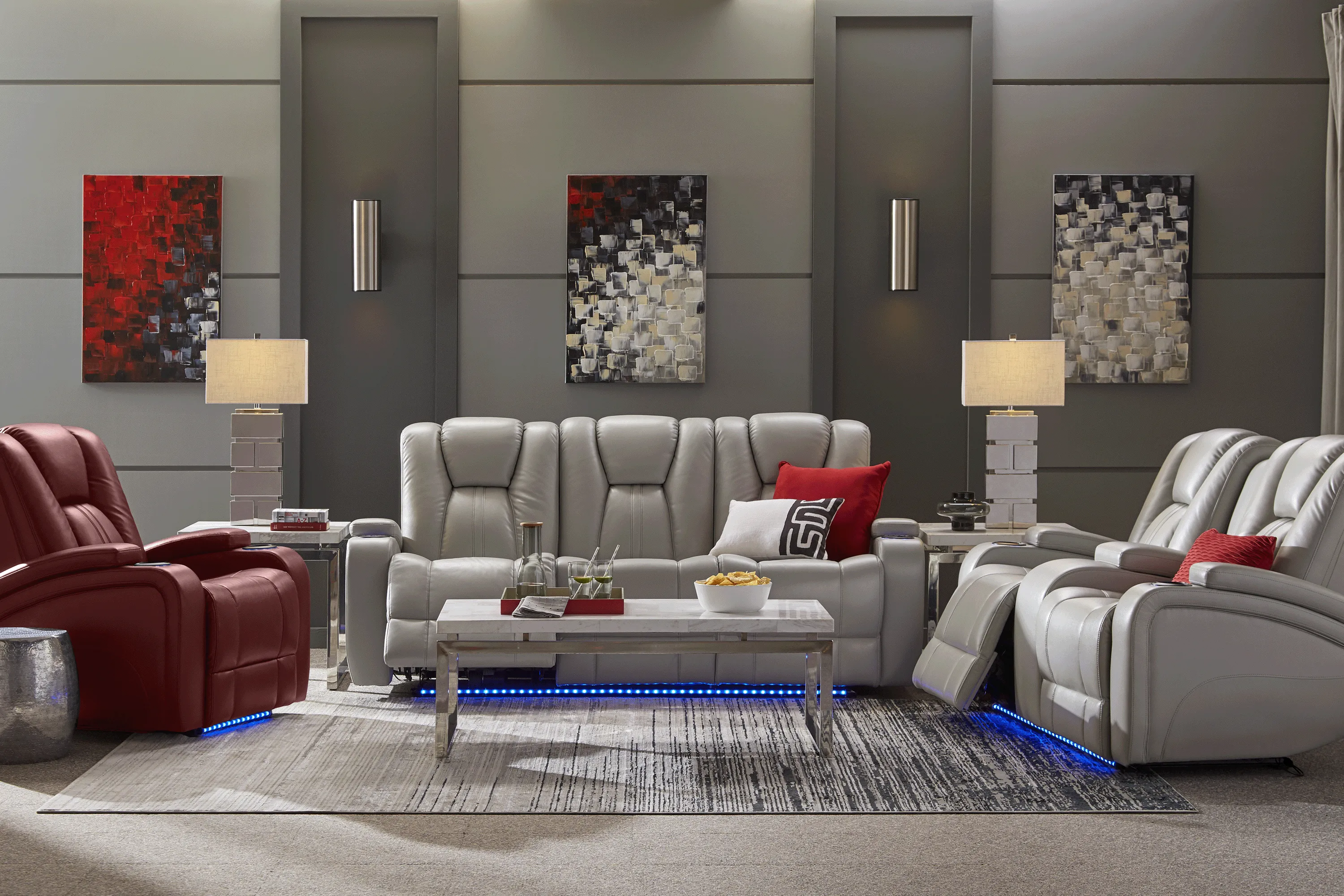 Kingvale Court Platinum 3 Pc Dual Power Reclining Living Room - Thumbnail - Image 1