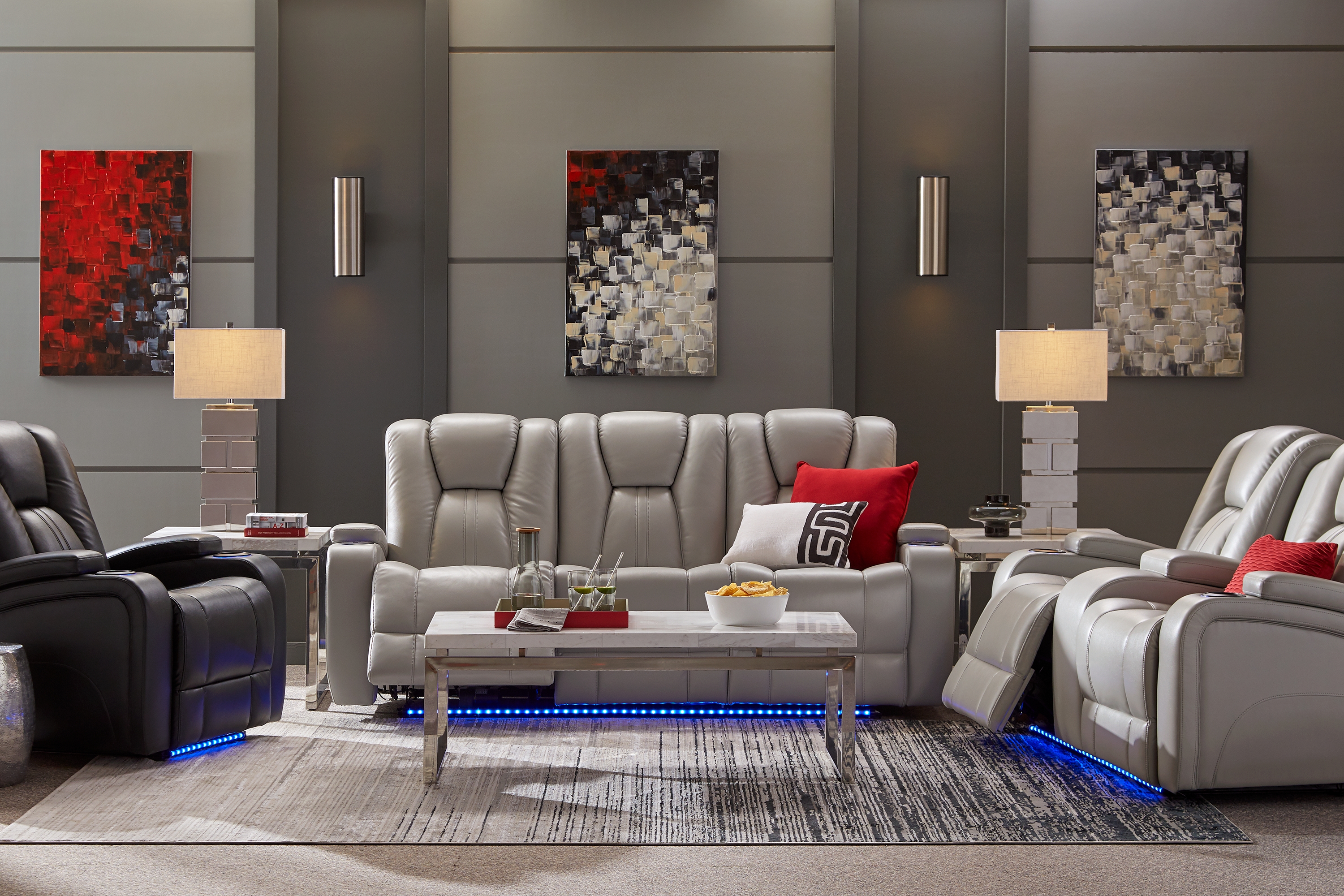 Kingvale Court Platinum 5 Pc Dual Power Reclining Living Room - Thumbnail - Image 1