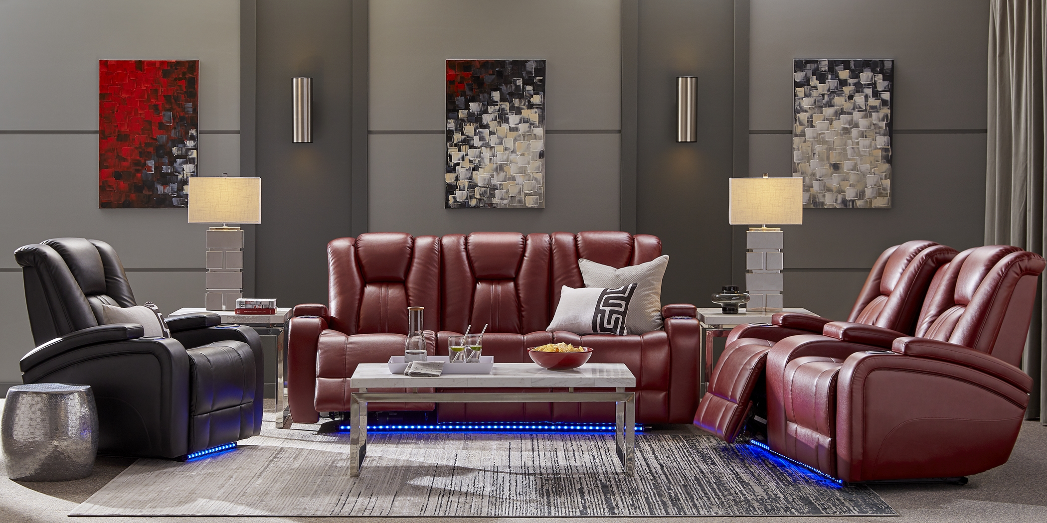 Kingvale Court Red 7 Pc Reclining Living Room - Thumbnail - Image 1