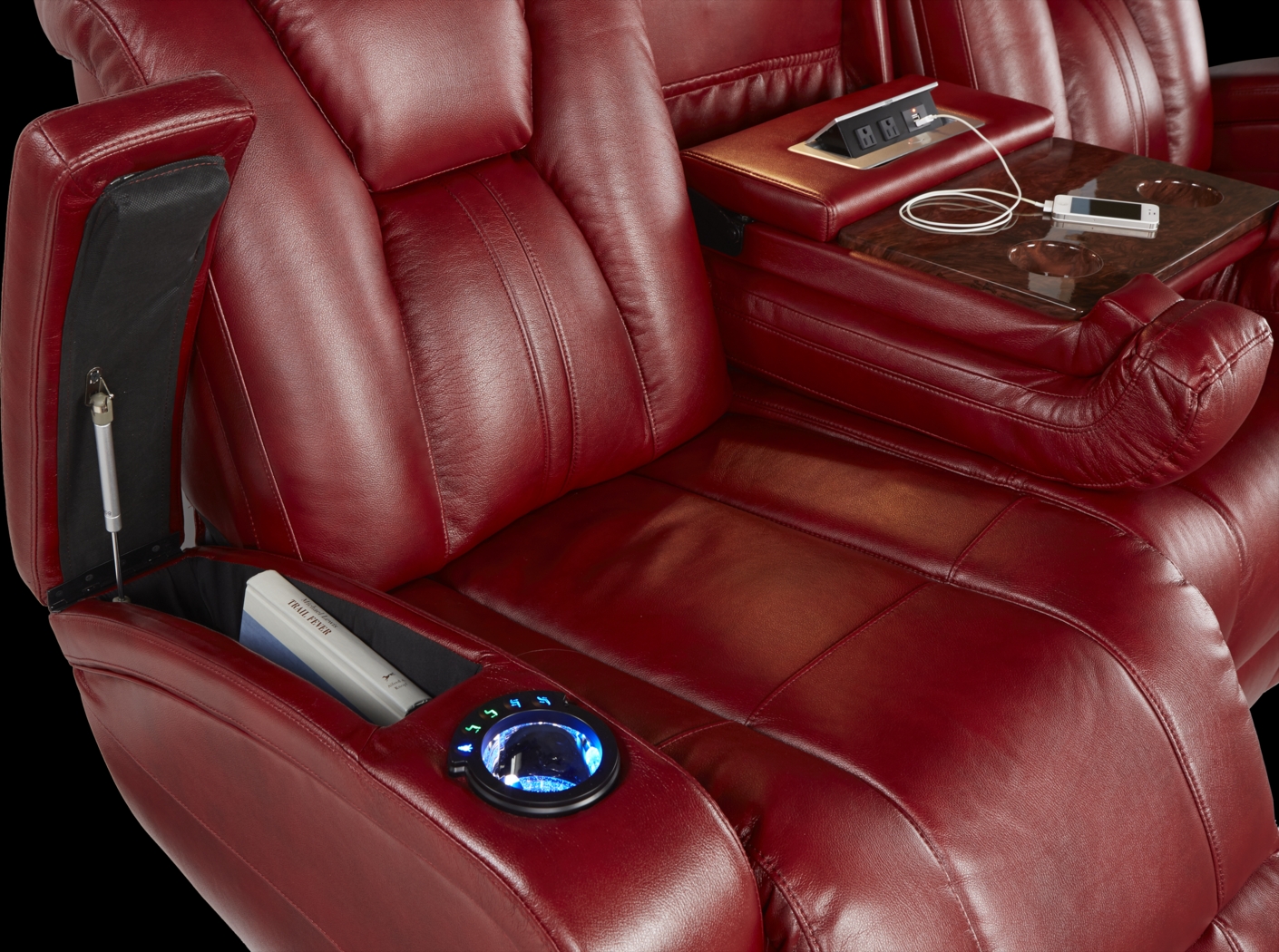 Kingvale Red Power Reclining Sofa - Thumbnail - Image 3