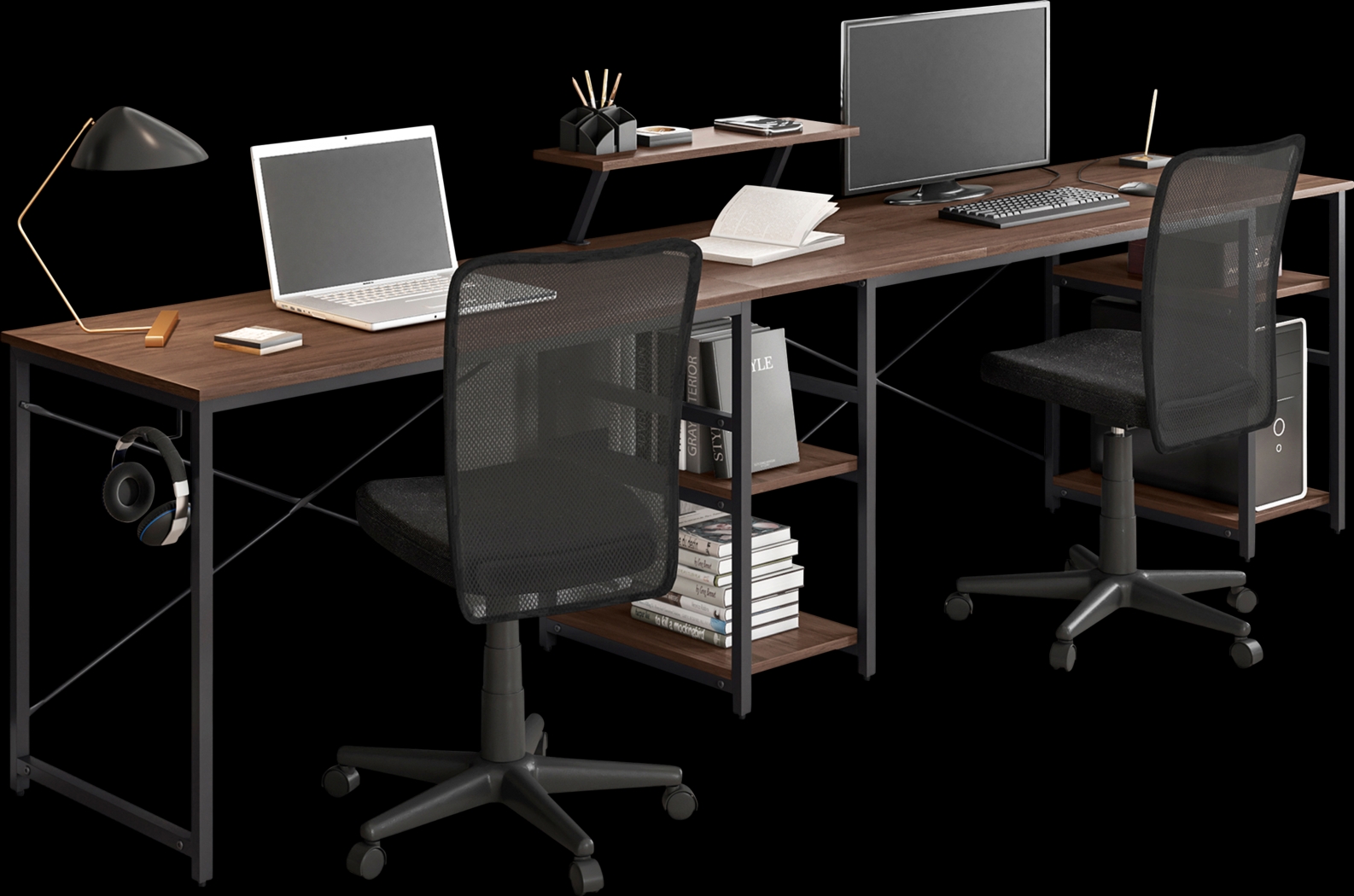 Kinigar Walnut Storage Desk - Thumbnail - Image 13