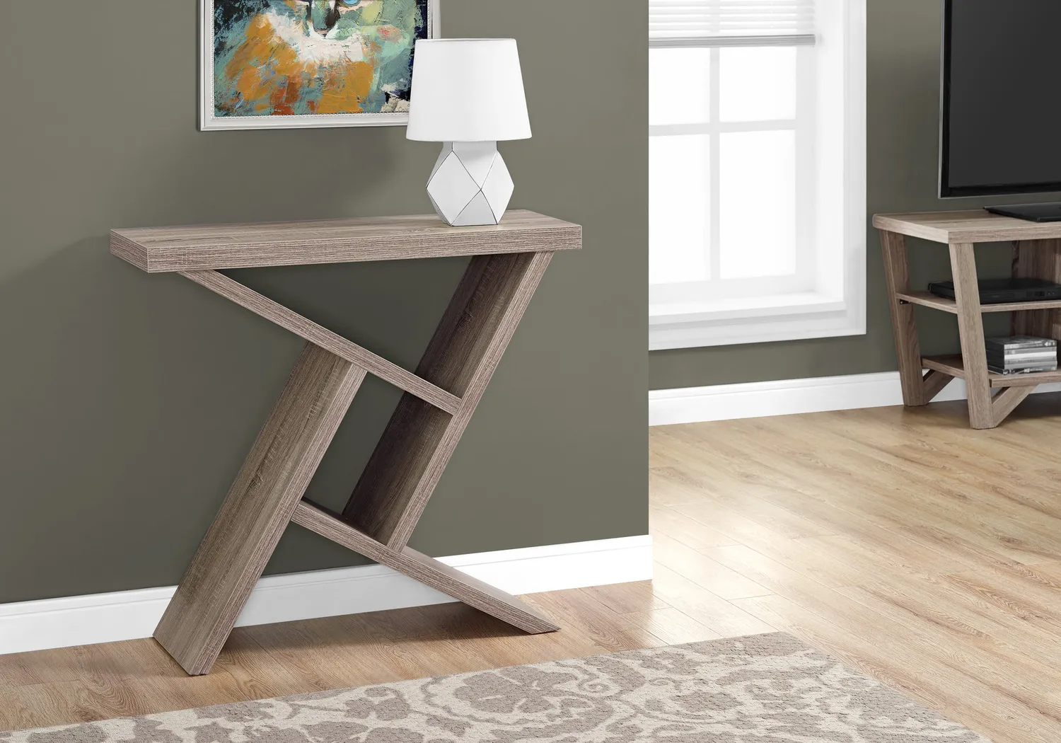 Kinkaide Taupe Console Table - Thumbnail - Image 2