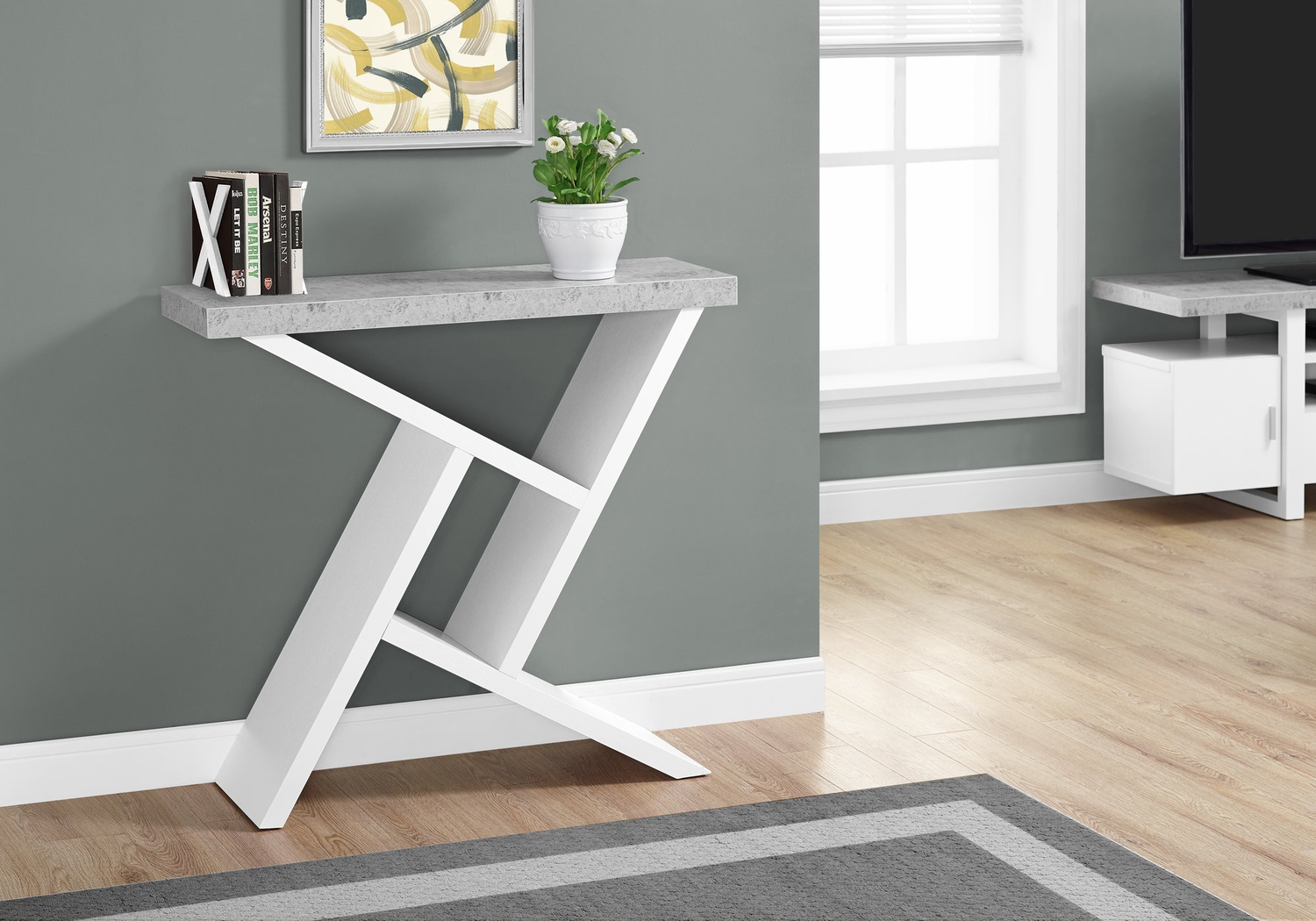 Kinkaide White Console Table - Thumbnail - Image 2