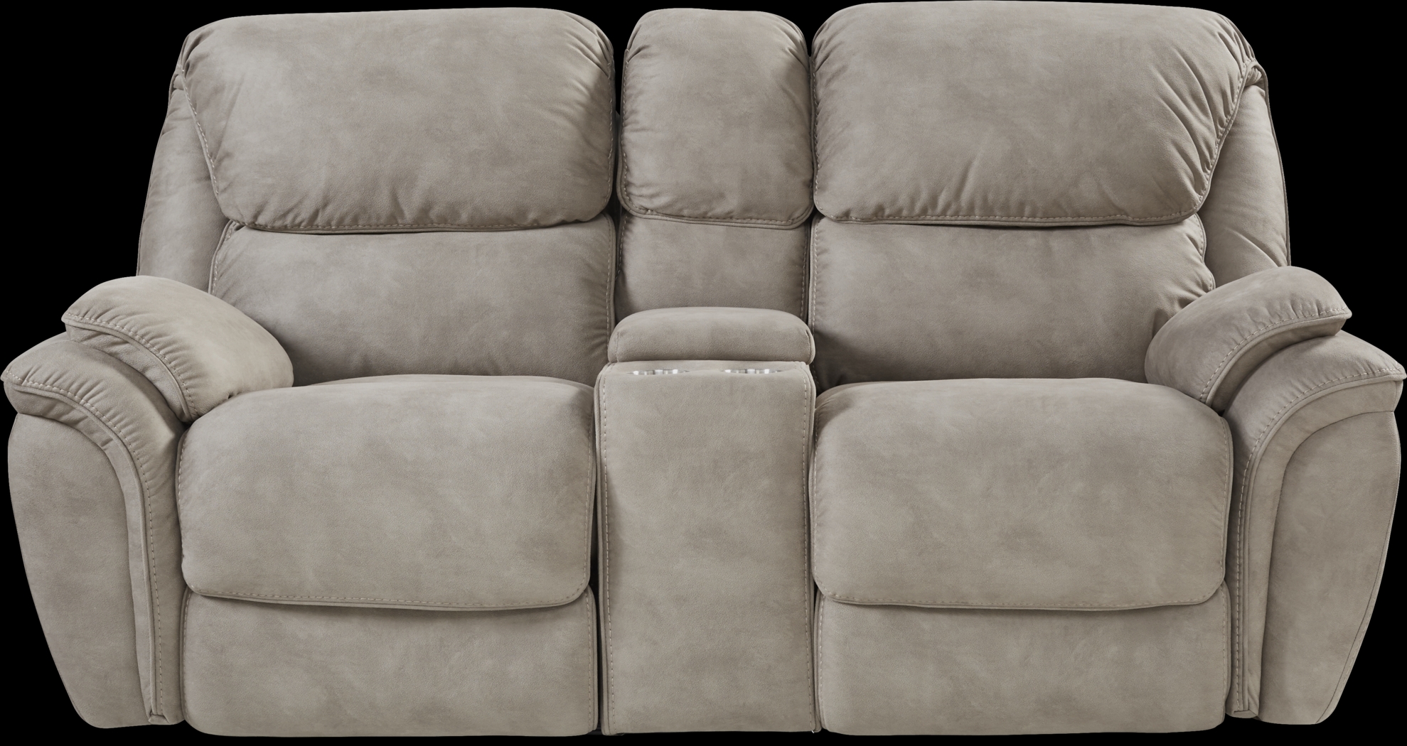 Kinley Beige Reclining Console Loveseat - Thumbnail - Image 1